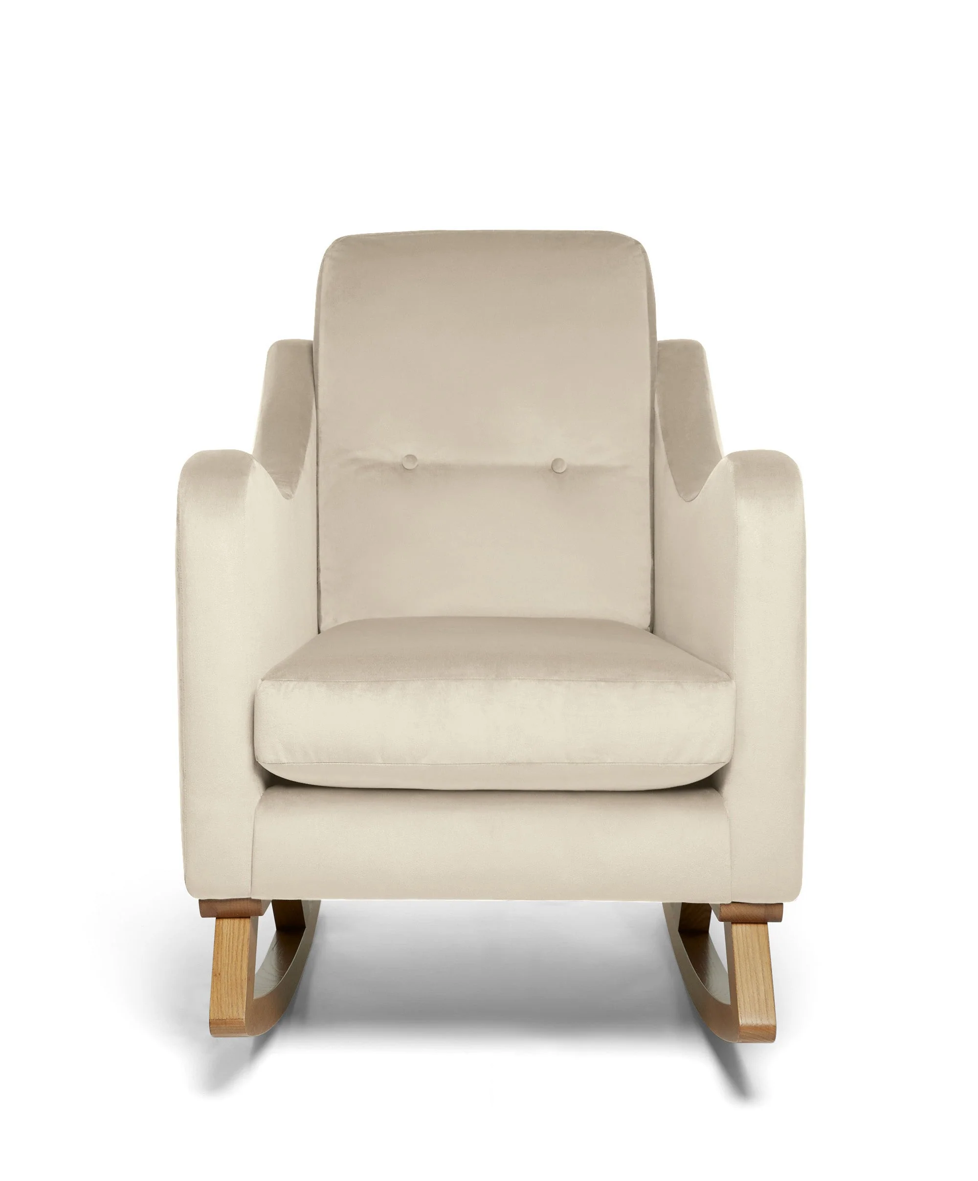 Bowdon Nursing Chair & Footstool Set - Latte Velvet - Image 4