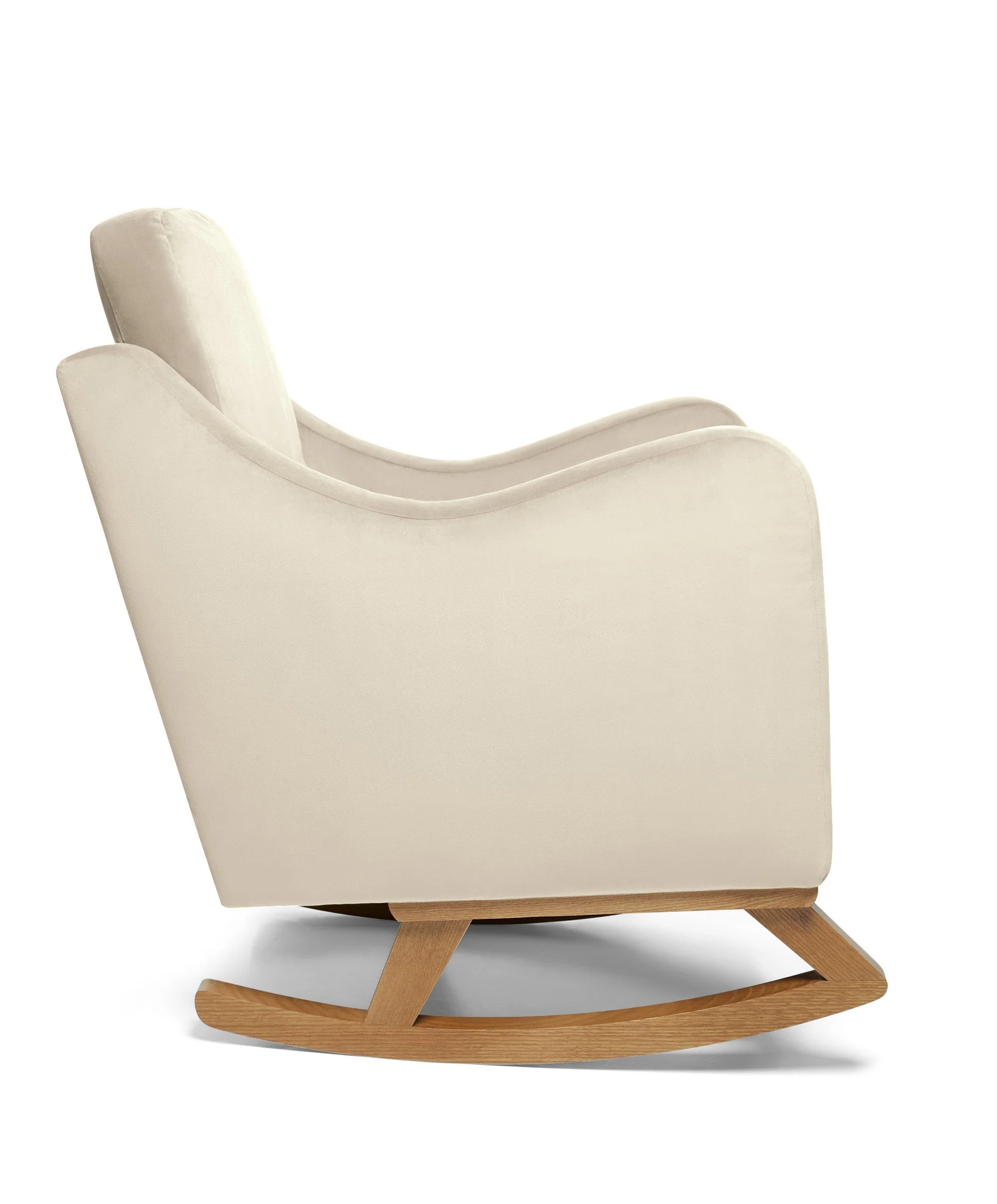 Bowdon Nursing Chair & Footstool Set - Latte Velvet - Image 5