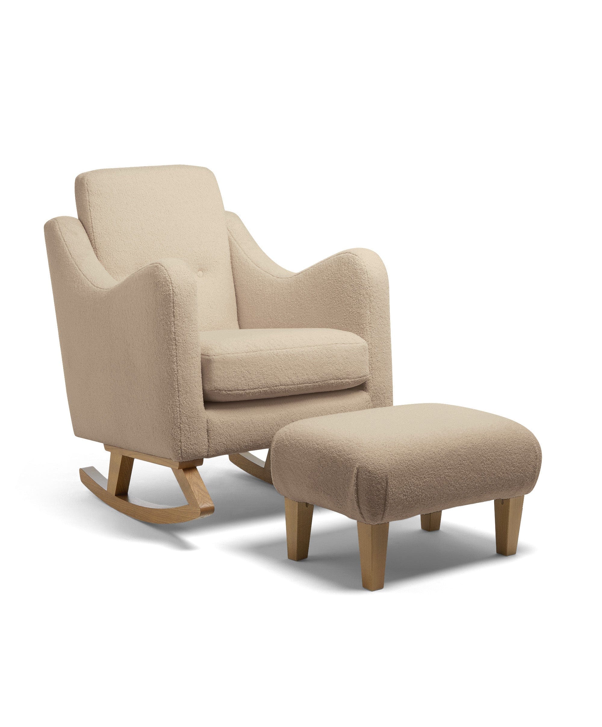 Bowdon Nursing Chair & Footstool Set - Oatmeal Boucle - Image 2