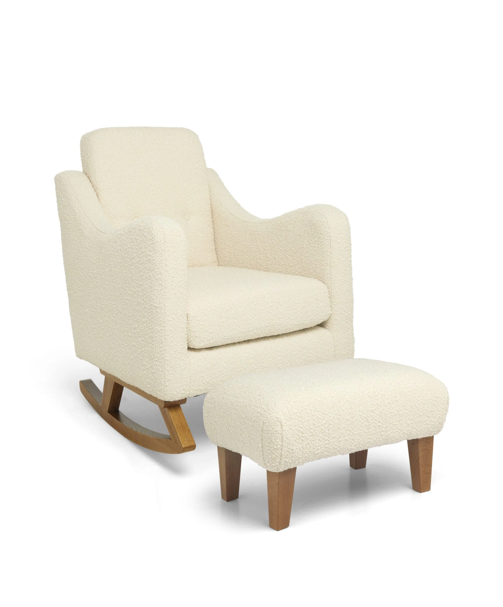 Bowdon Nursing Chair & Footstool Set - Oyster Chenille Boucle - Image 2
