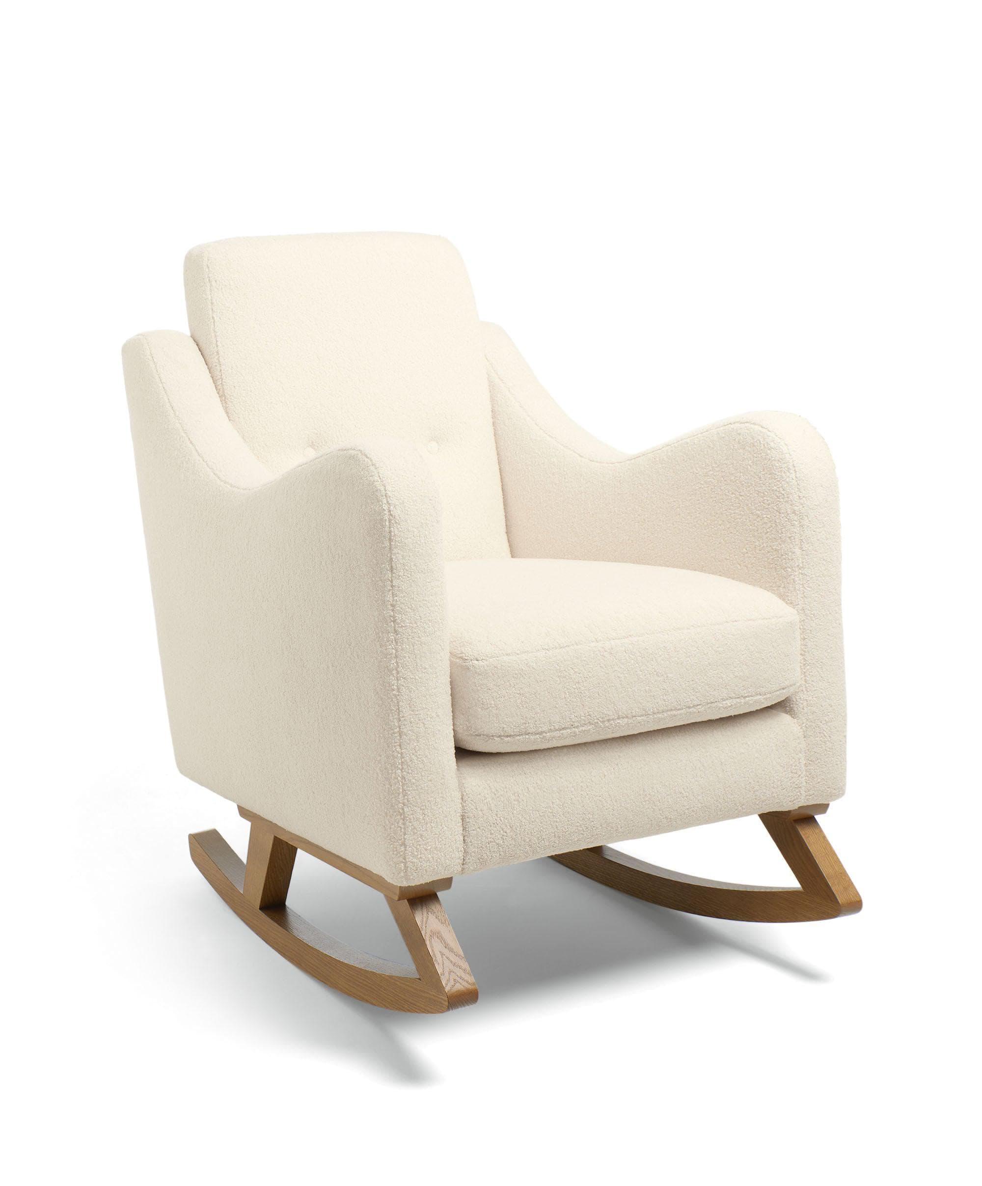 Bowdon Nursing Chair & Footstool Set - Off White Boucle - Image 5
