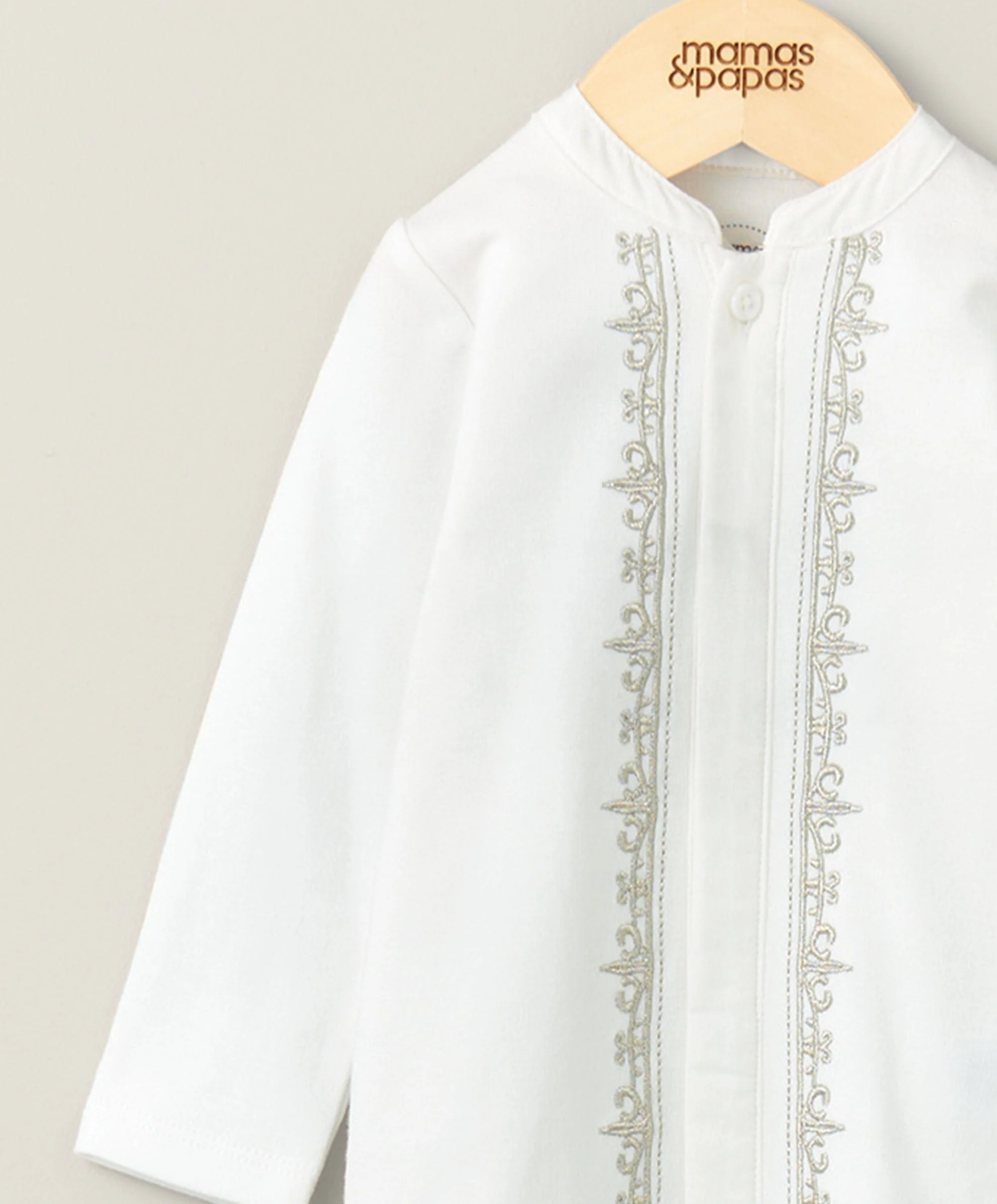 Embroidered Sleepsuit - White - Image 2