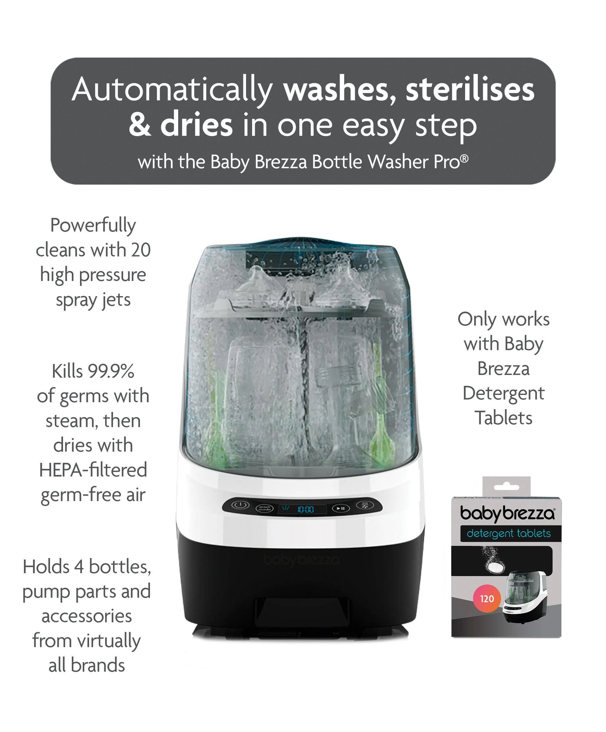 Baby Brezza Formula Pro & Bottle Washer Pro Bundle - White - Image 3