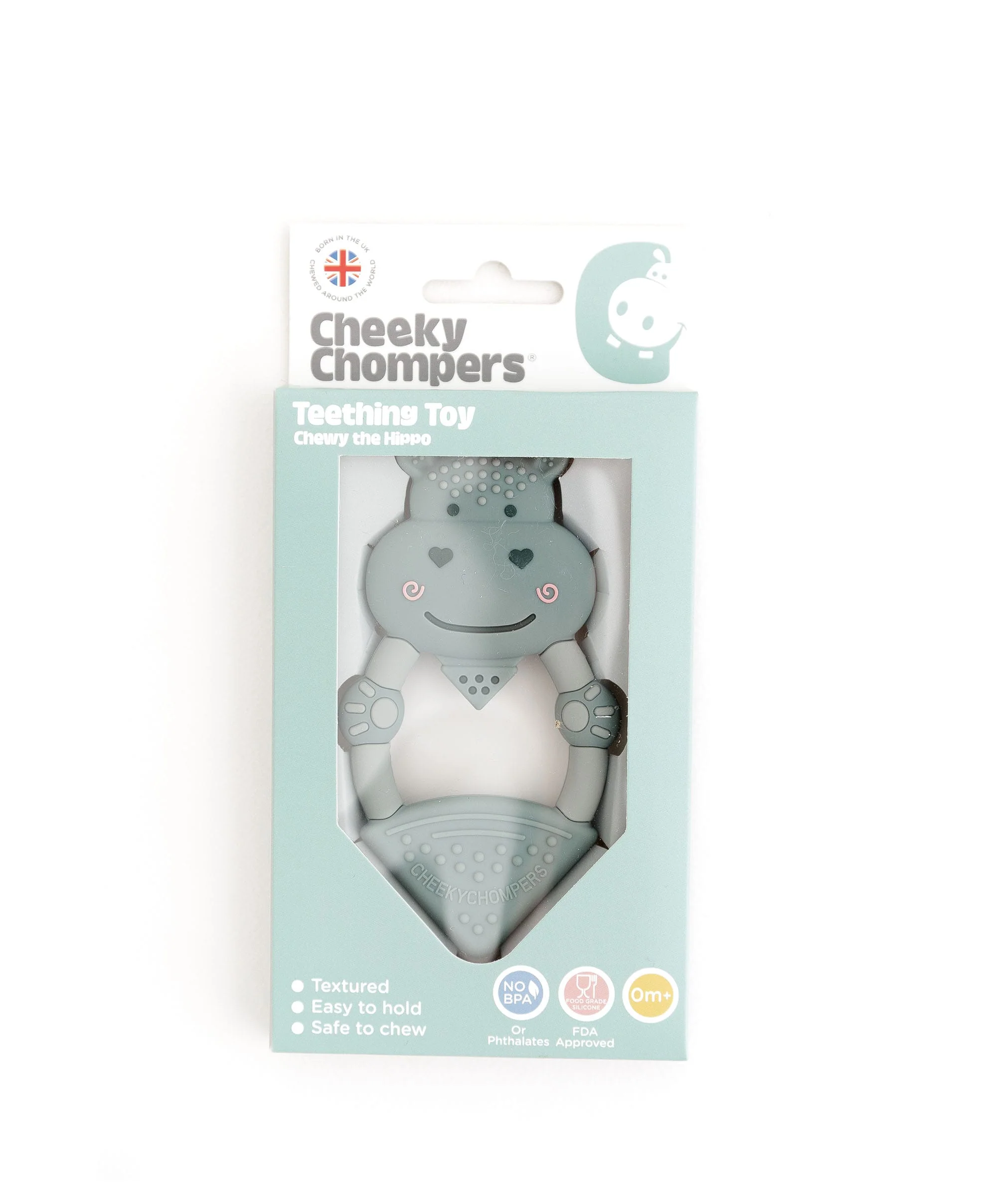 Cheeky Chompers Chewy The Hippo Teether - Sage Green - Image 4