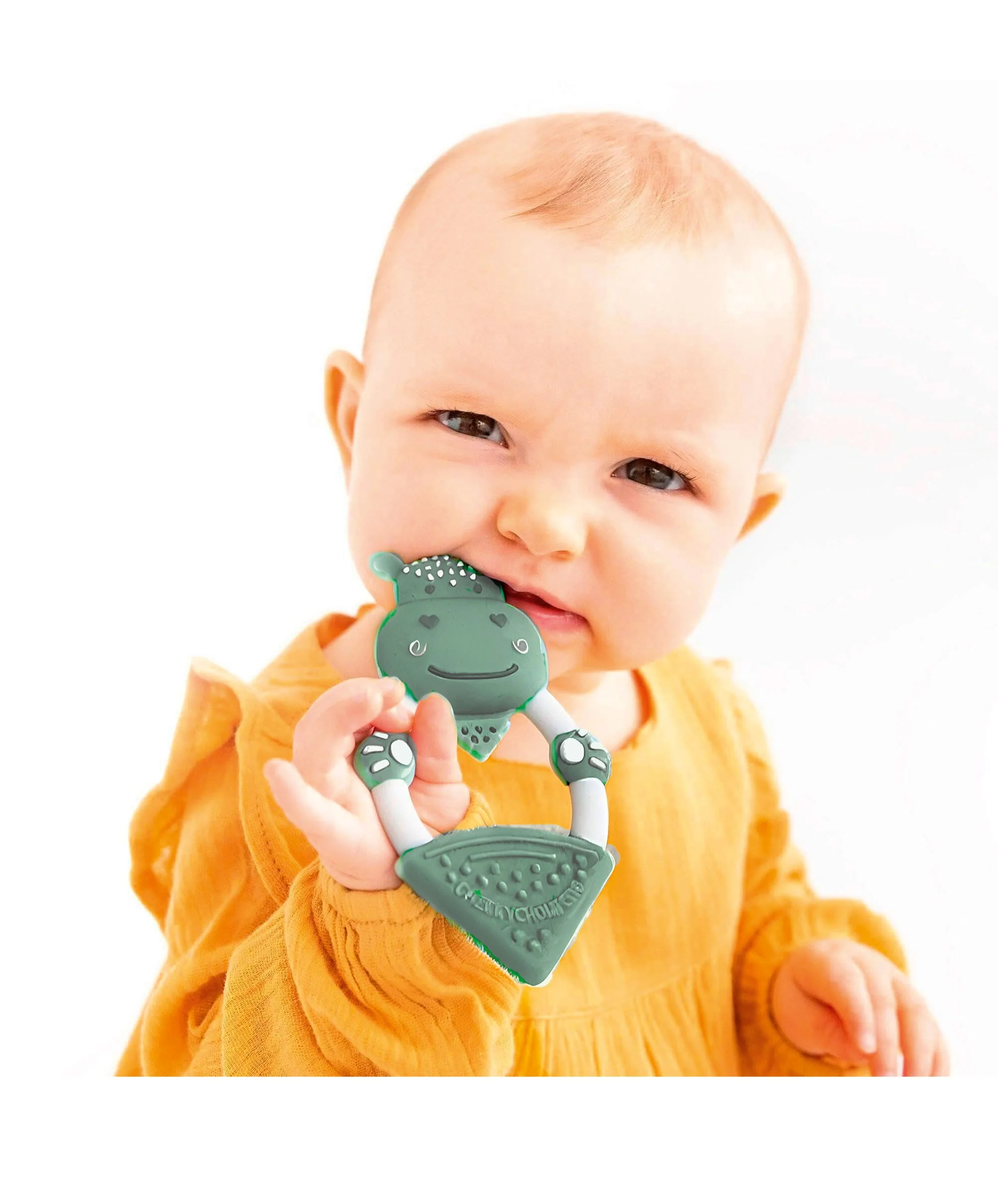 Cheeky Chompers Chewy The Hippo Teether - Sage Green - Image 6