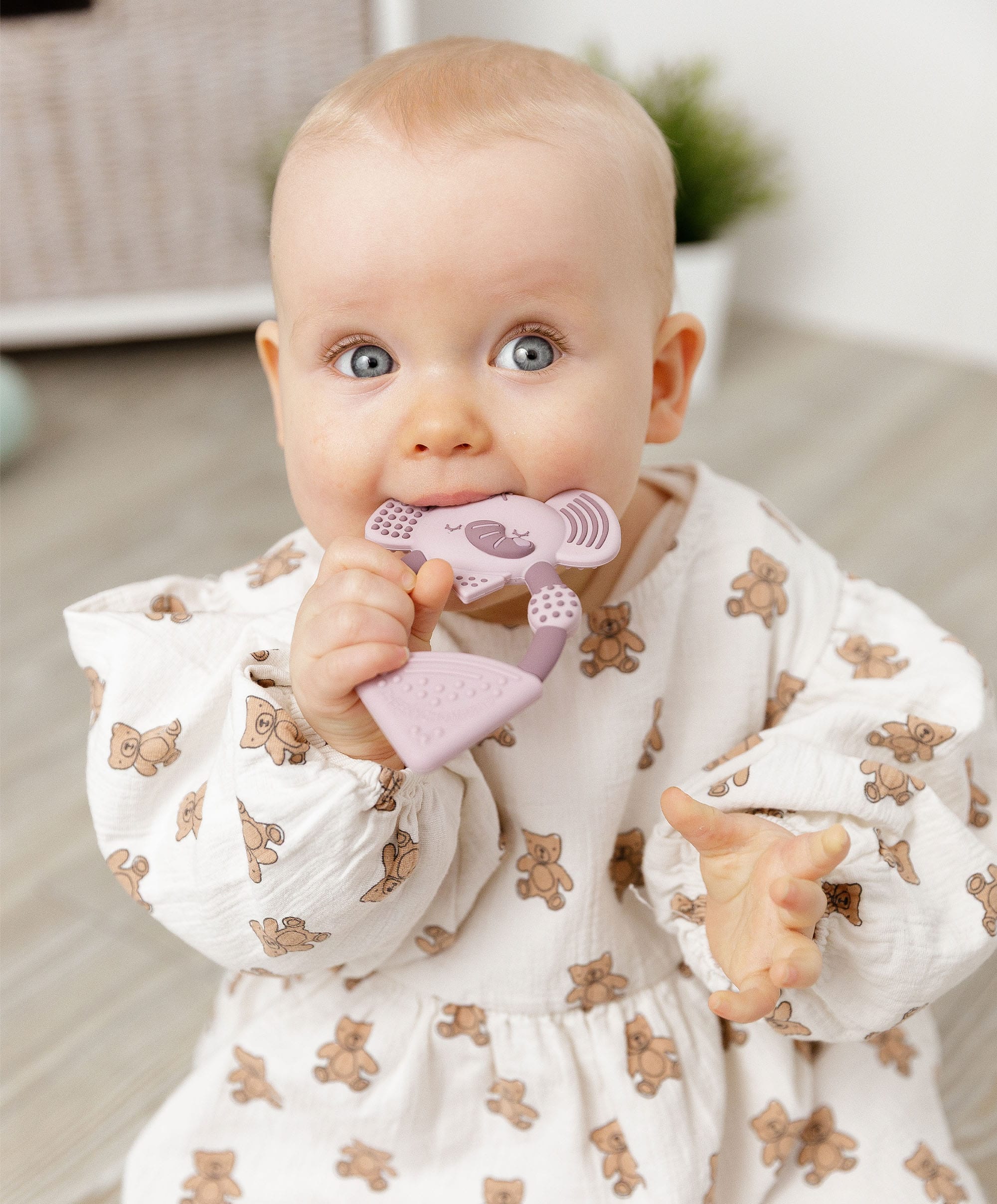 Cheeky Chompers Darcy the Elephant Teether - Dusky pink - Image 2