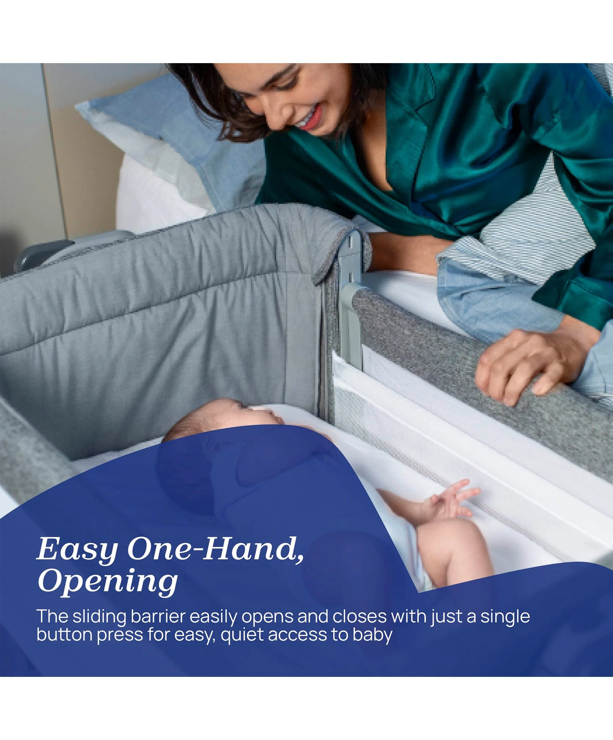 Chicco Next2Me Magic Evo Bedside Crib – Dark Grey - Image 3