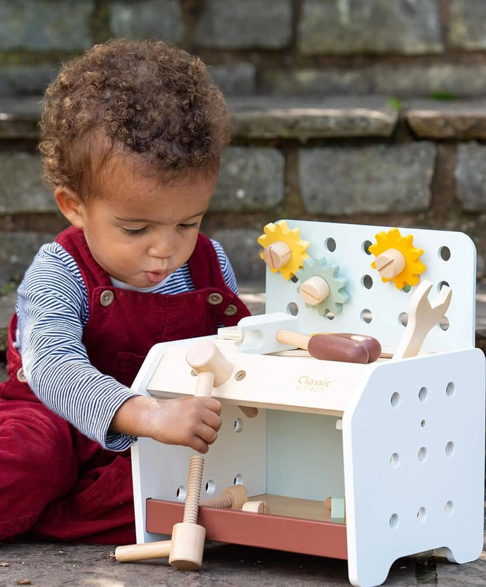 Classic World Mini Wooden Workbench Toy - Image 2