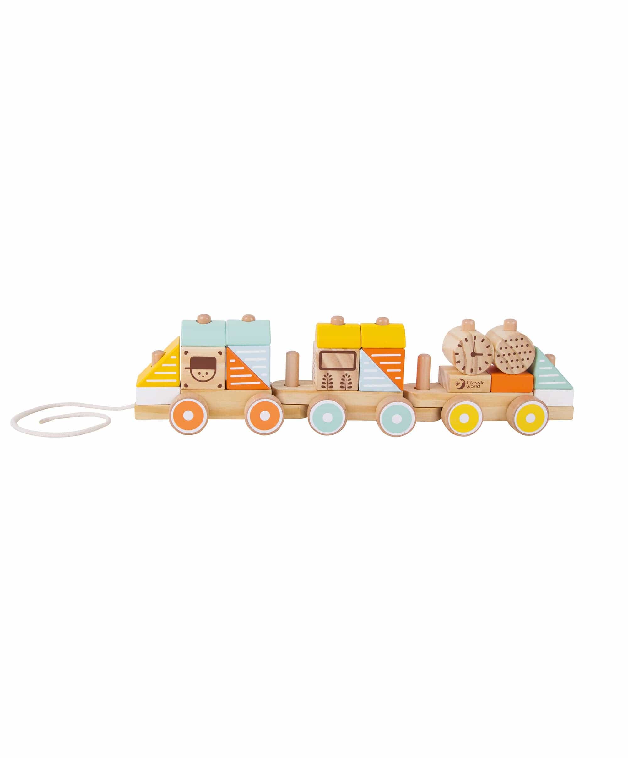 Classic World Pull Wooden Train Toy - Image 2