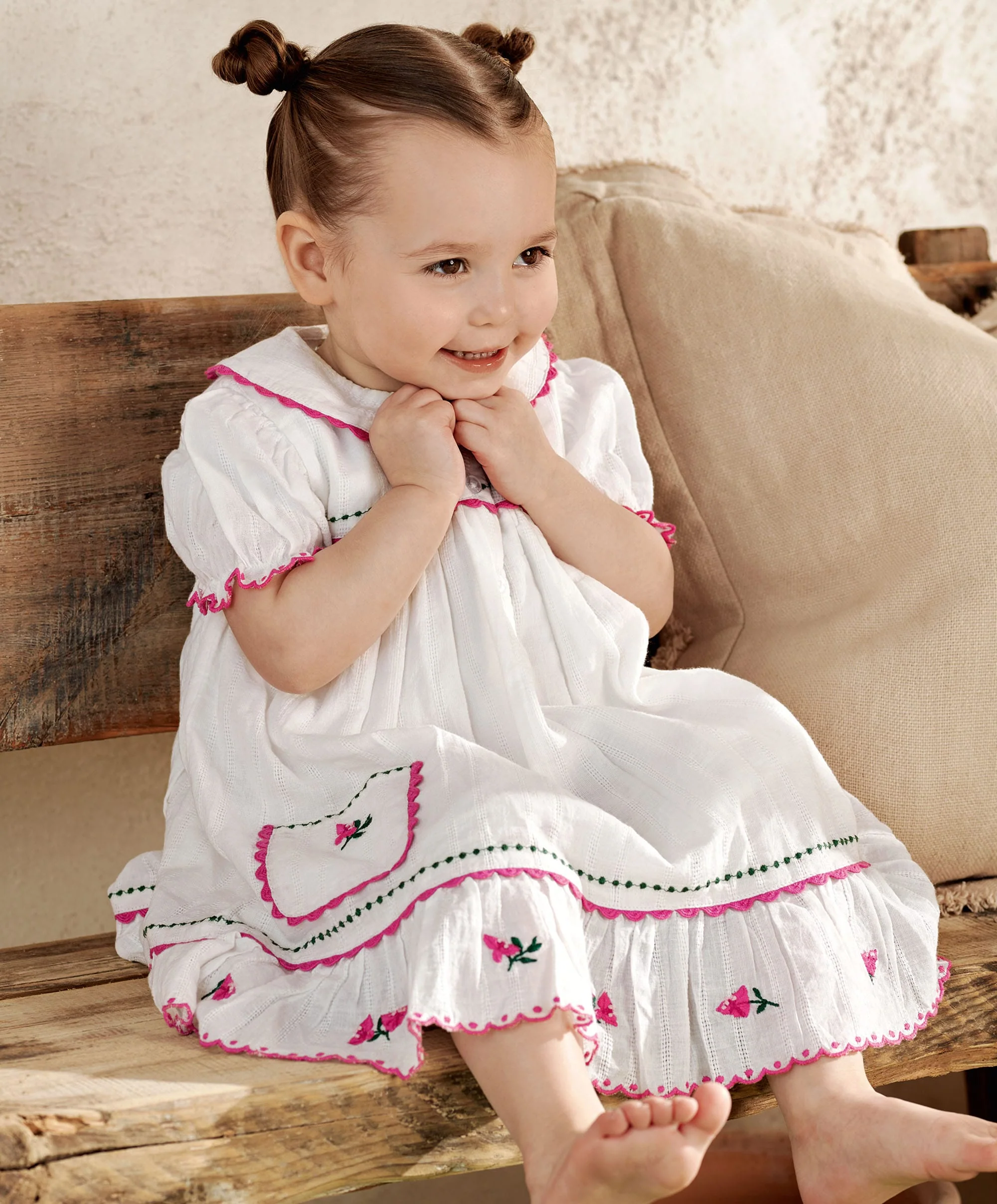 Collared Embroidered Dress