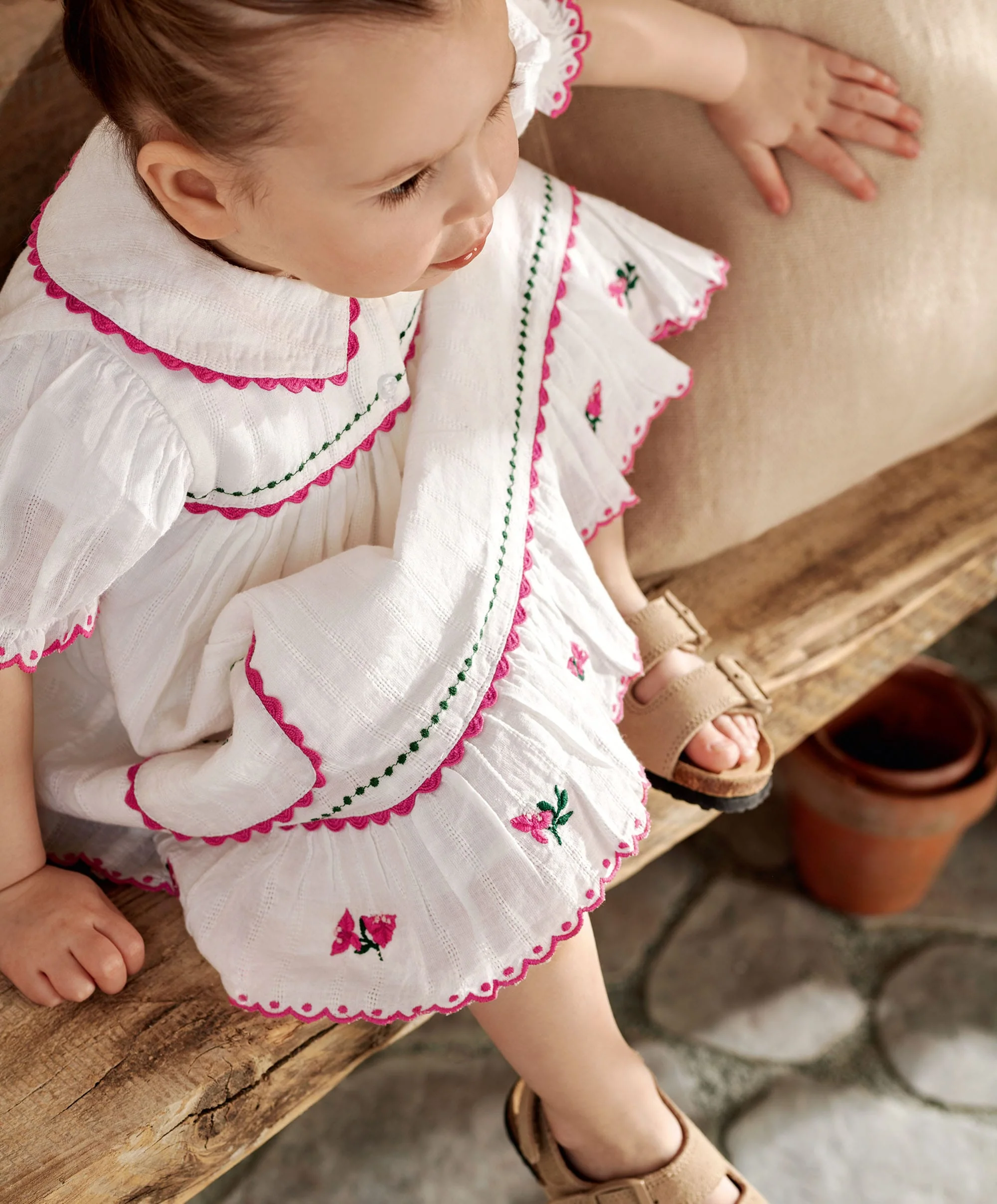 Collared Embroidered Dress - Image 4