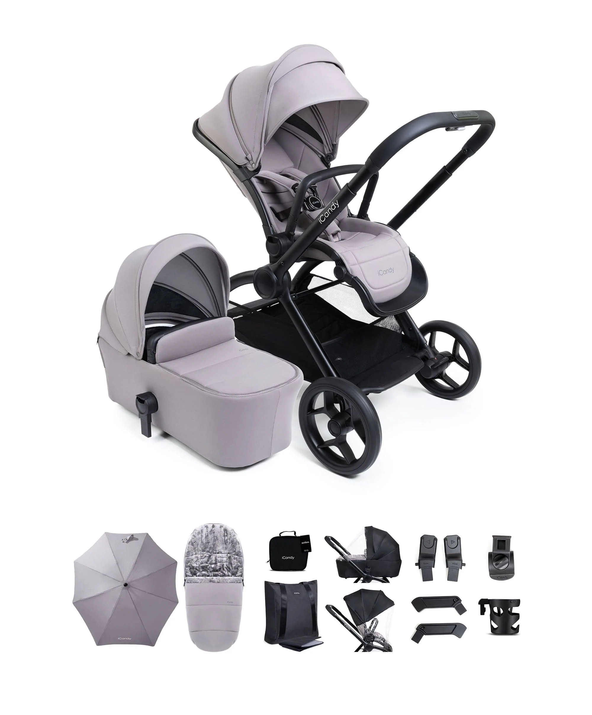iCandy Core 2 Pushchair & Carrycot Bundle - Storm Grey