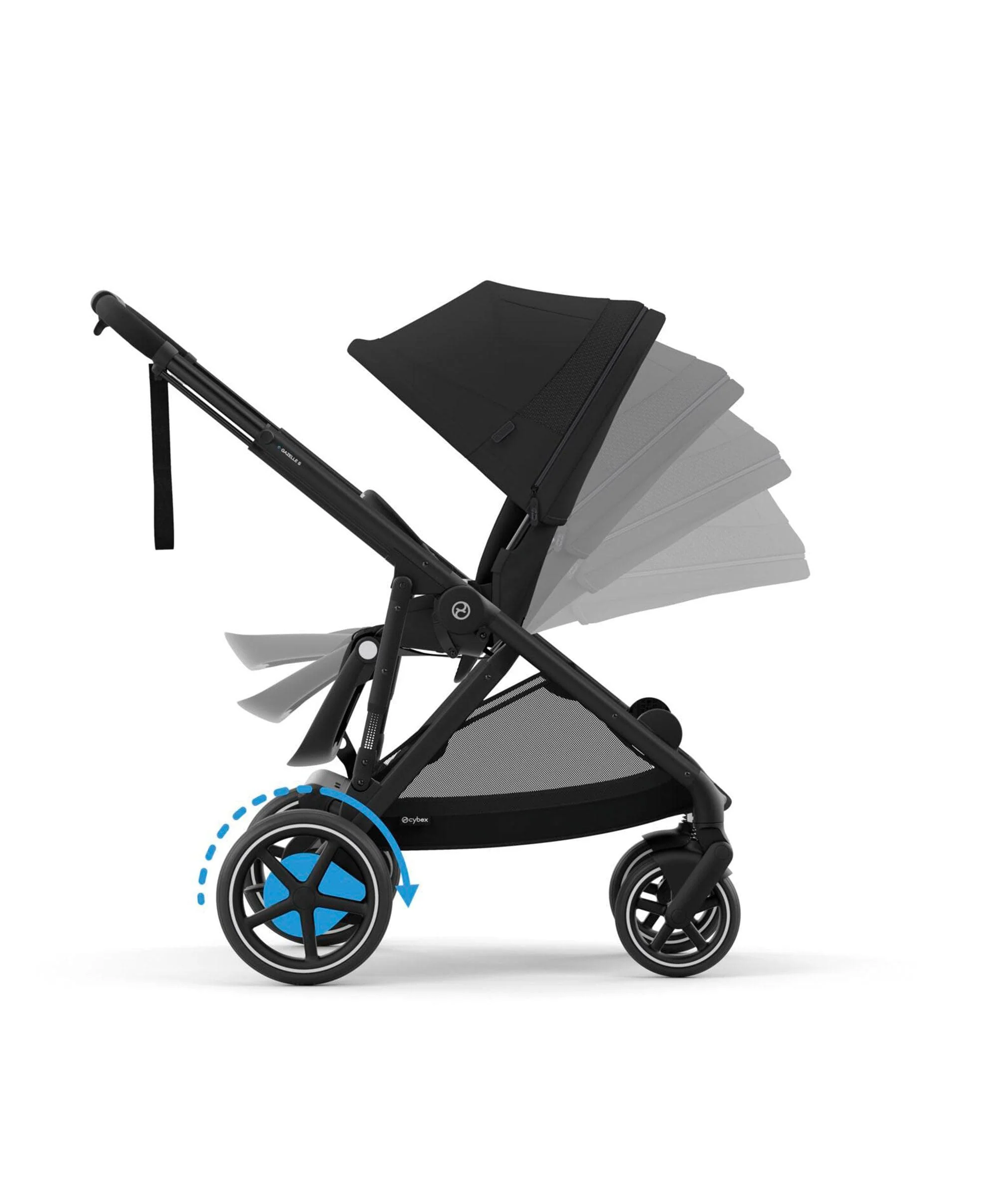 Cybex e-Gazelle S Electric Pushchair Bundle With Cybex Cloud T i-Size + Baby Car Seat & Base (7 Pieces) - Black - Image 7