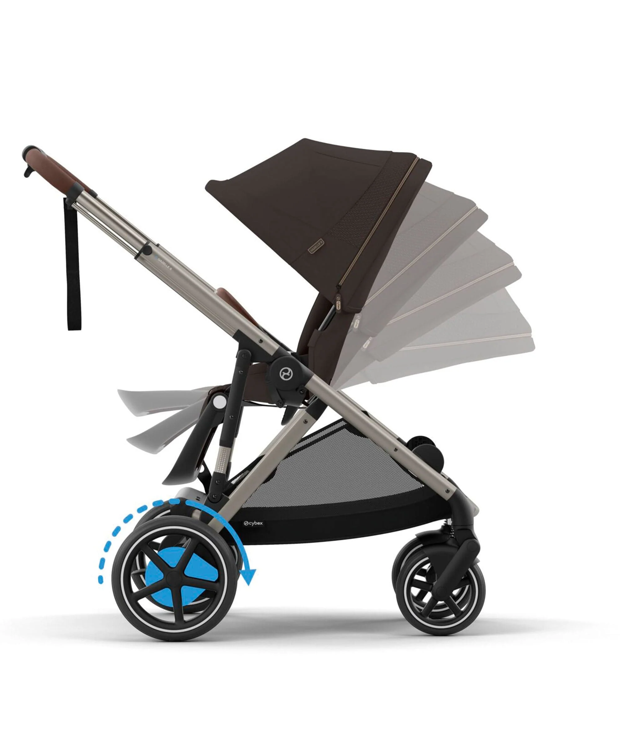 Cybex e-Gazelle S Electric Single to Double Pushchair - Chocolate Brown - Image 5