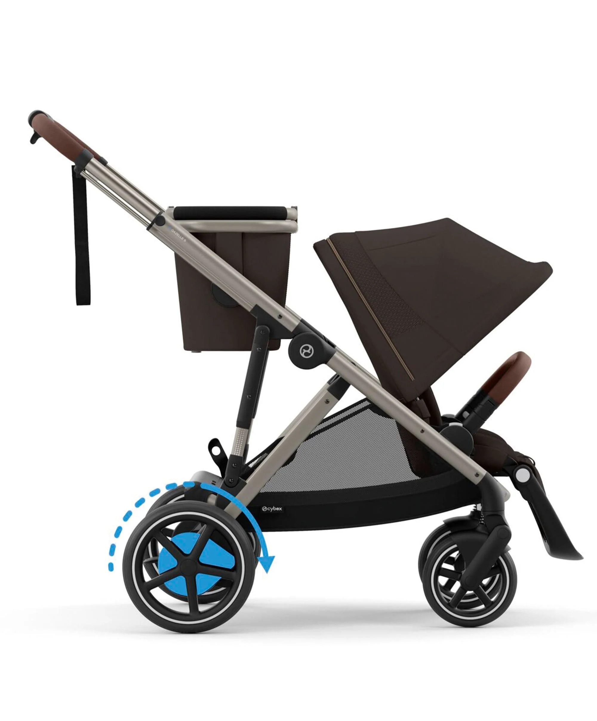 Cybex e-Gazelle S Electric Single to Double Pushchair - Chocolate Brown - Image 6