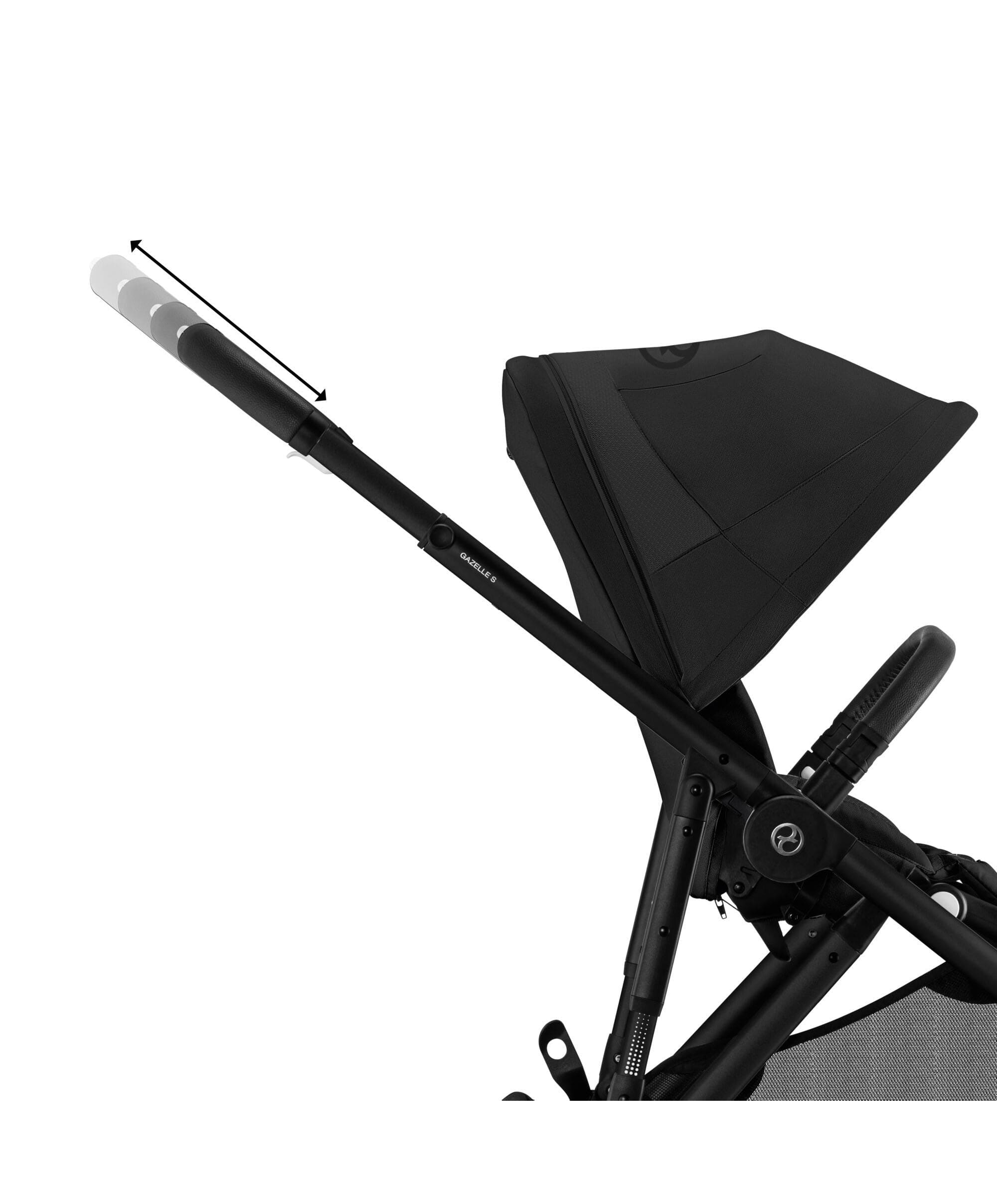 Cybex Gazelle S Pushchair Bundle With Cybex Cloud T i-Size + Baby Car Seat & Base (7 Pieces) - Moon Black - Image 3