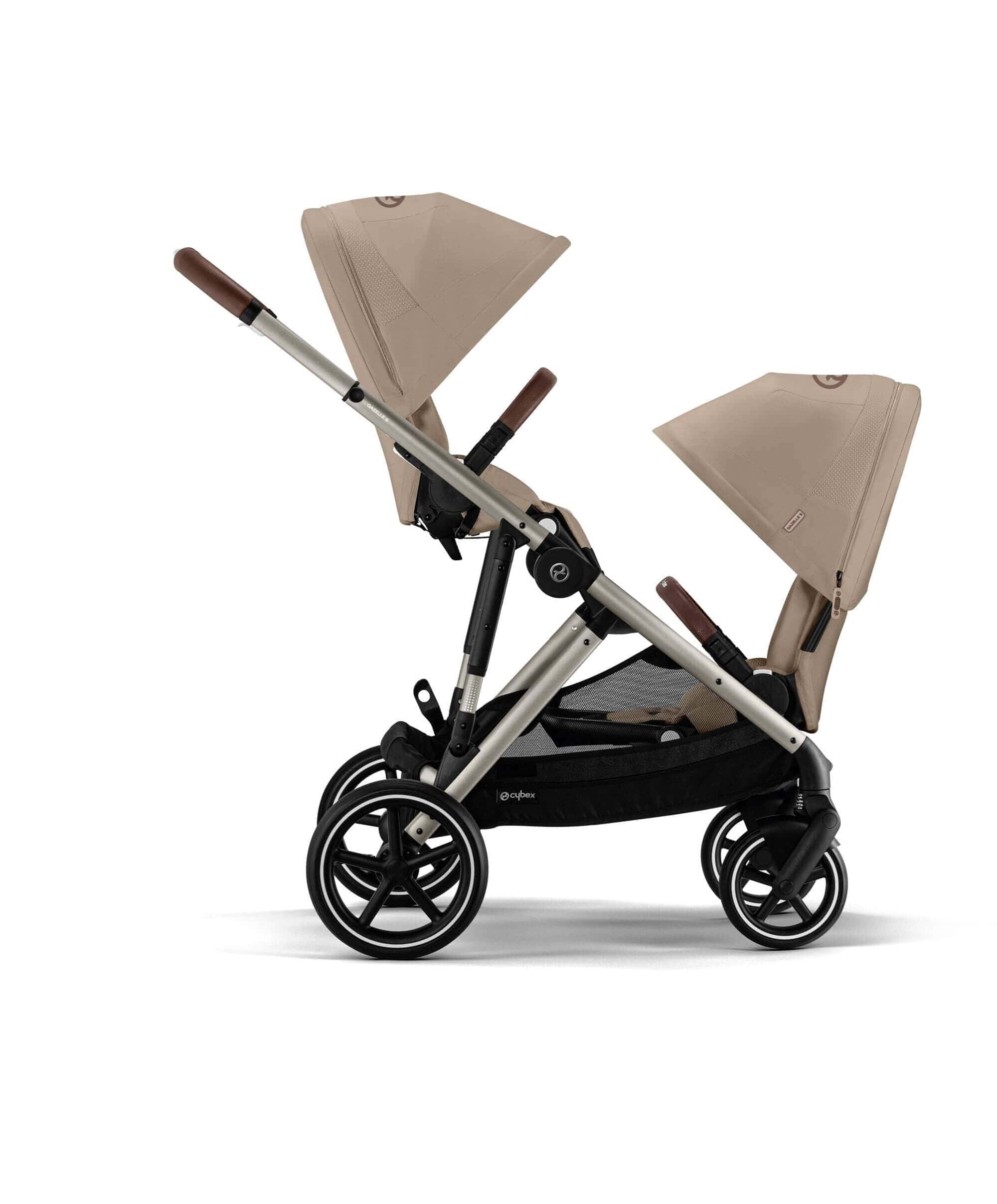 Cybex Gazelle S Twin Pushchair Bundle with Cybex Cloud T i-Size Rotating Baby Car Seat & Base (16 Pieces)- Almond Beige - Image 11