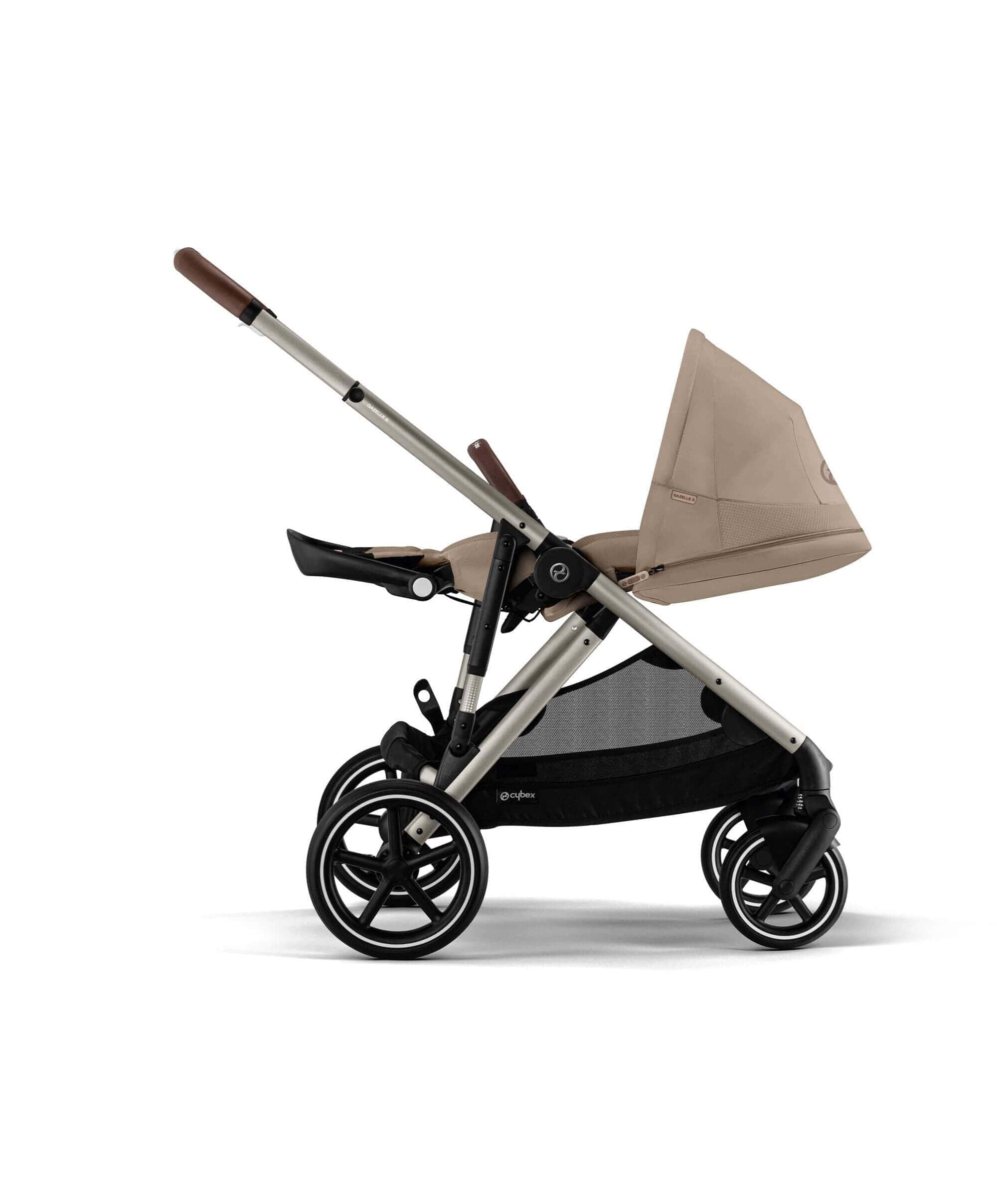 Cybex Gazelle S Twin Pushchair Bundle with Cybex Cloud T i-Size Rotating Baby Car Seat & Base (16 Pieces)- Almond Beige - Image 6