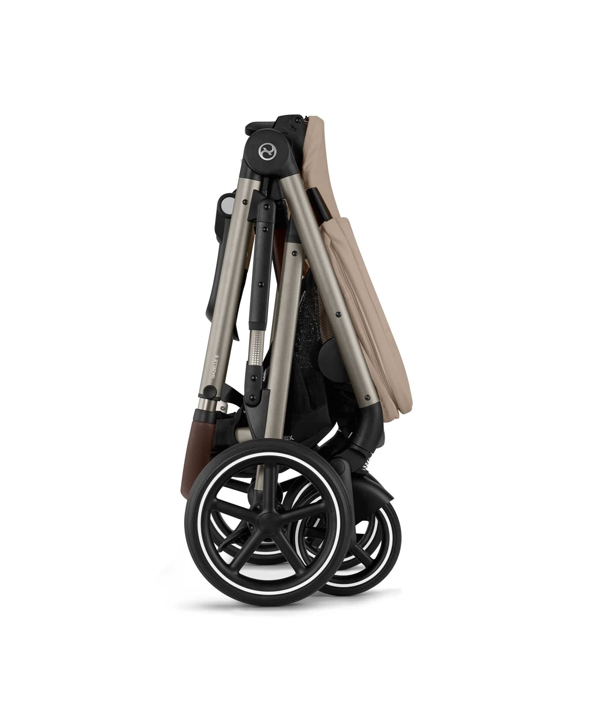 Cybex Gazelle S Twin Pushchair Bundle with Cybex Cloud T i-Size Rotating Baby Car Seat & Base (16 Pieces)- Almond Beige - Image 8