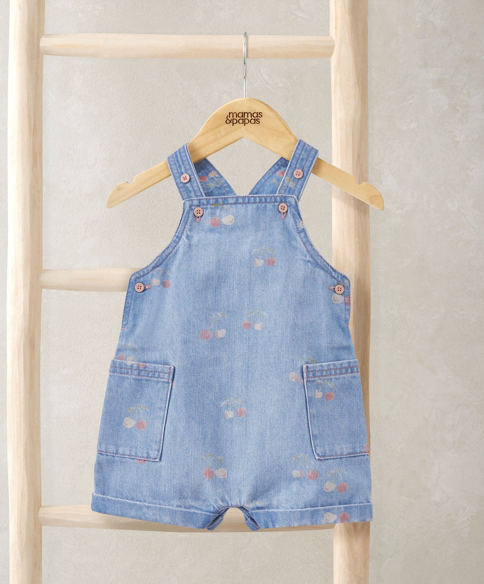 Cherry Denim Dungarees