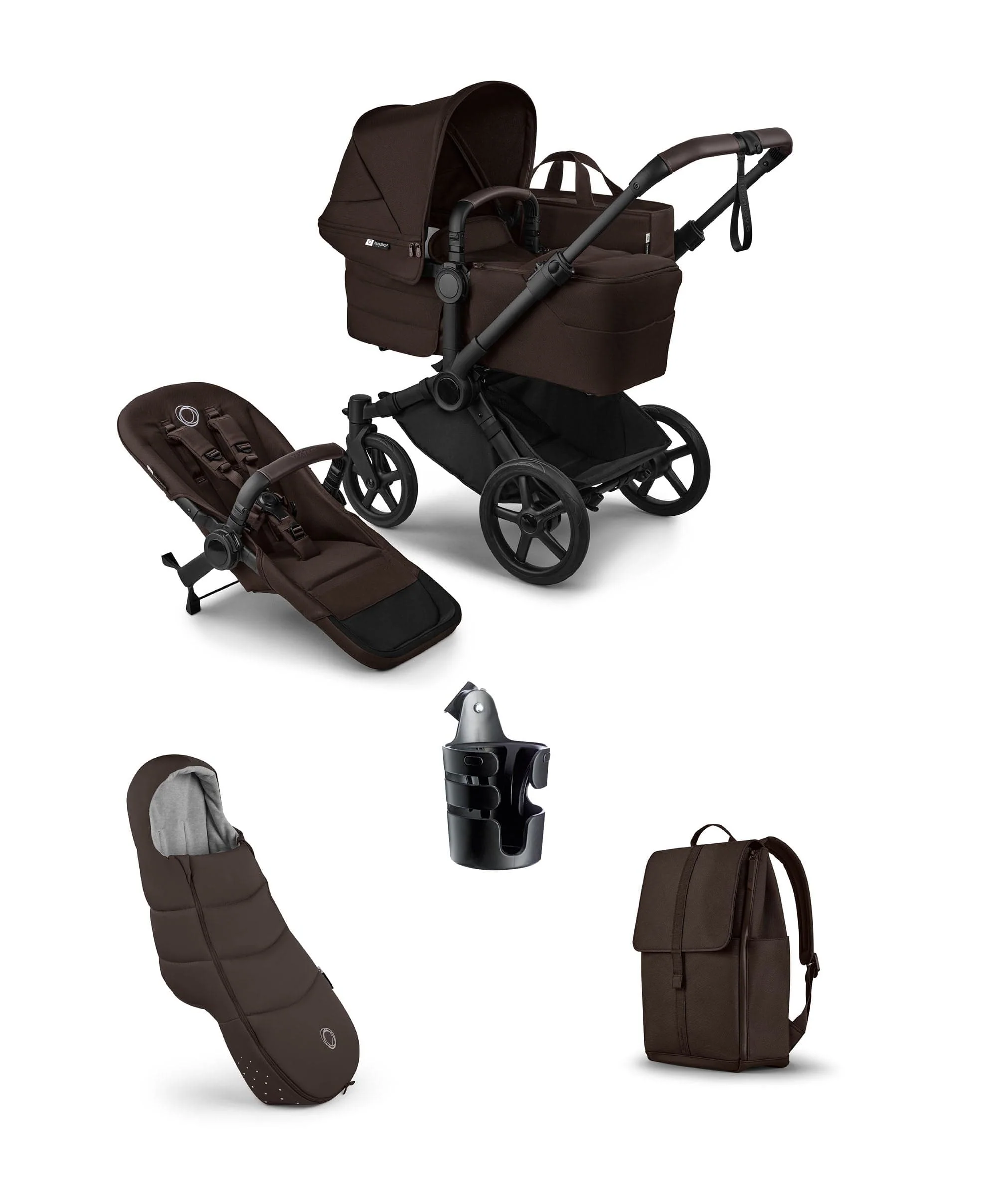 Bugaboo Donkey 6 Single Essential Pushchair Bundle (4 Pieces) - Cocoa Brown