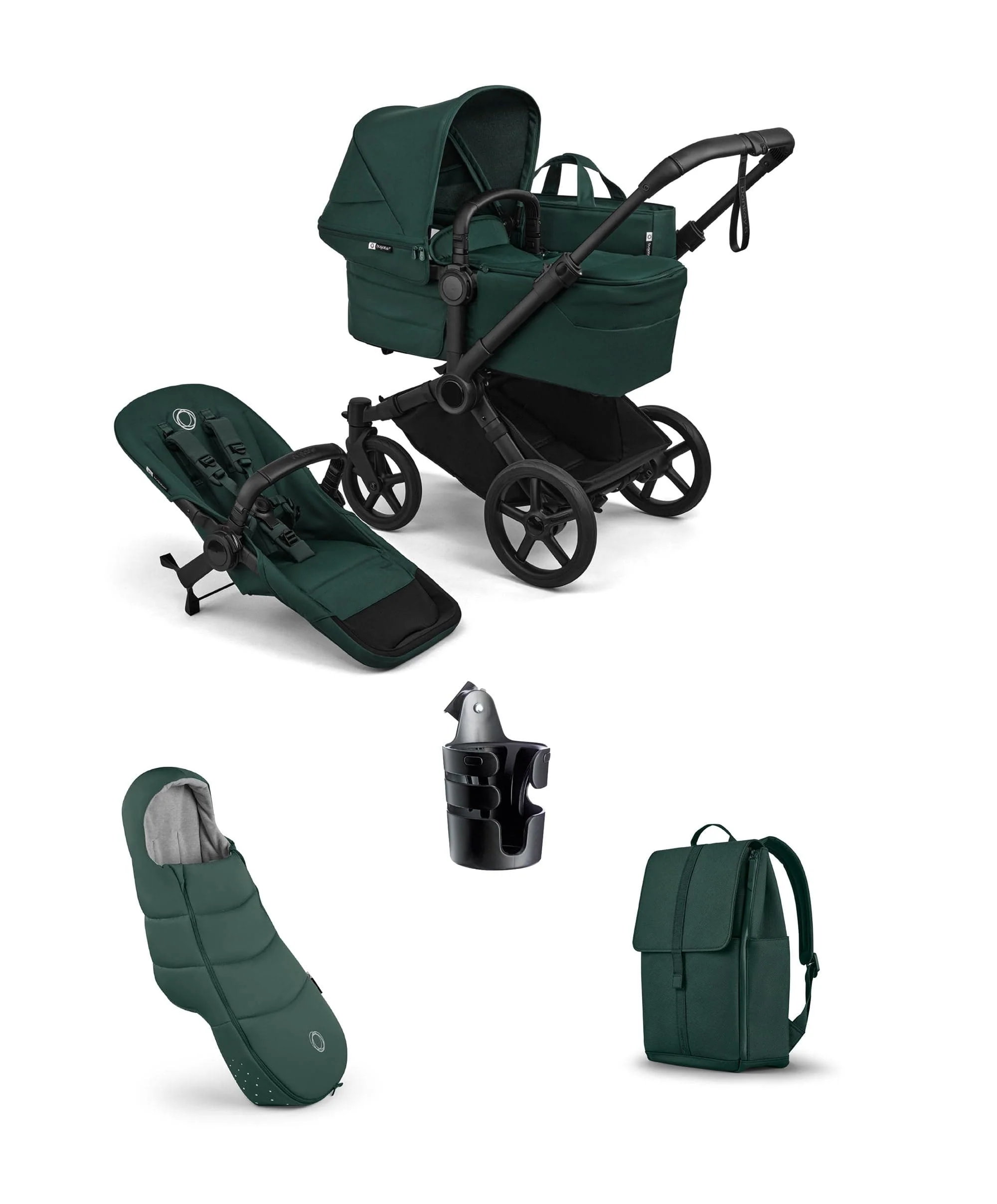 Bugaboo Donkey 6 Single Essential Pushchair Bundle (4 Pieces) - Fern Green