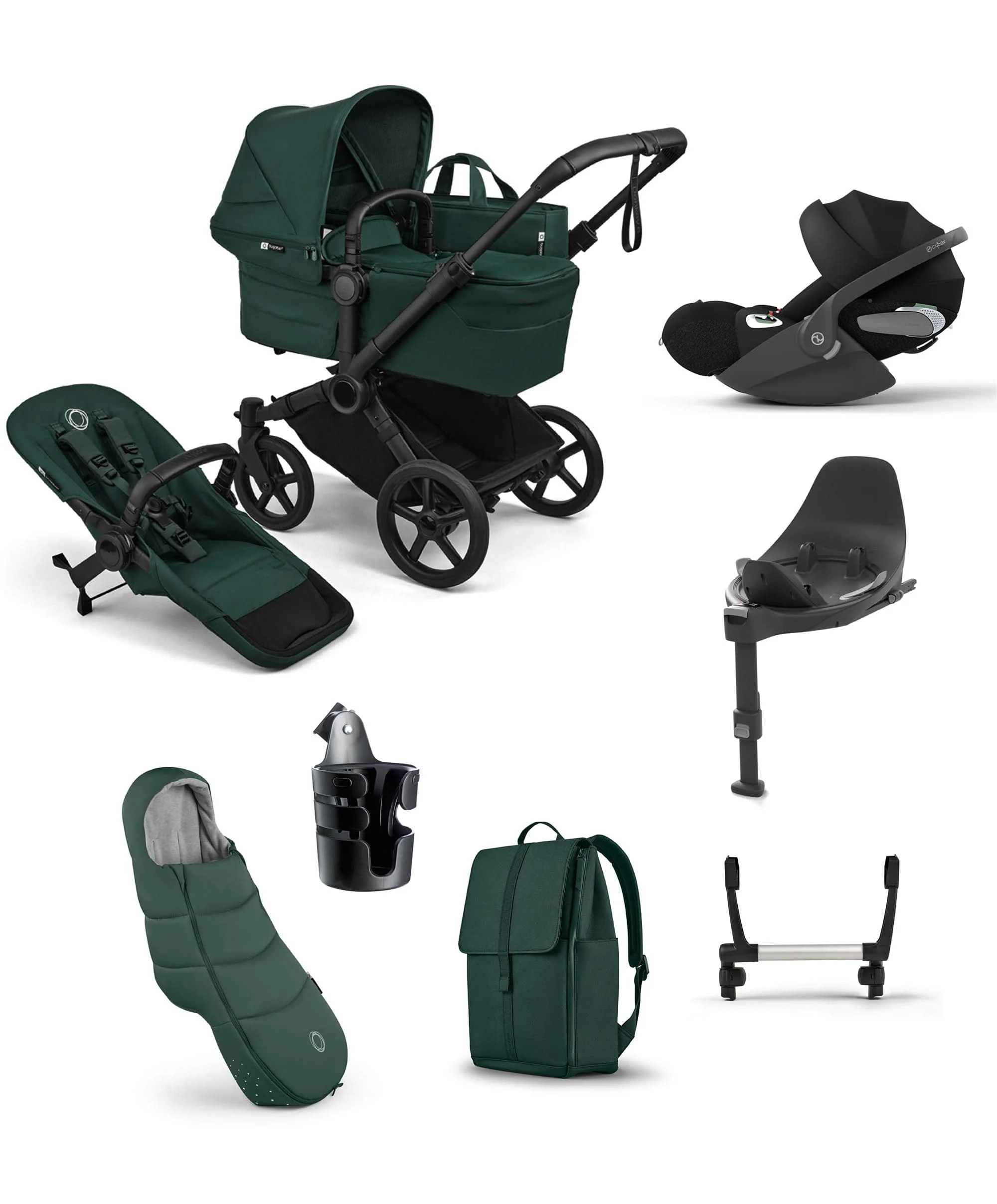 Bugaboo Donkey 6 Single Ultimate Pushchair Bundle (7 Pieces) - Fern Green