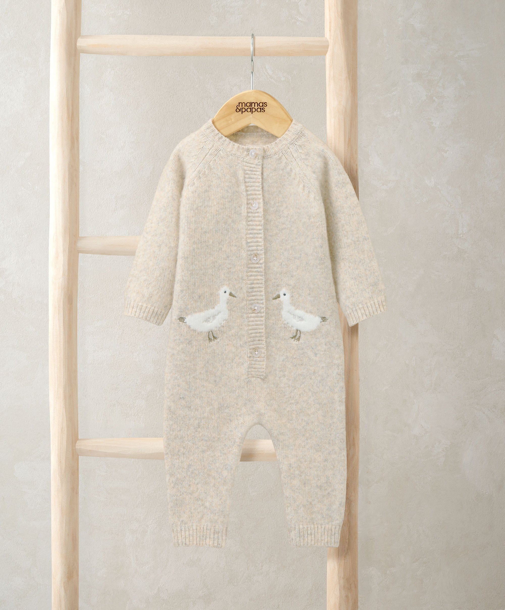 Duck Knitted Romper Oatmeal
