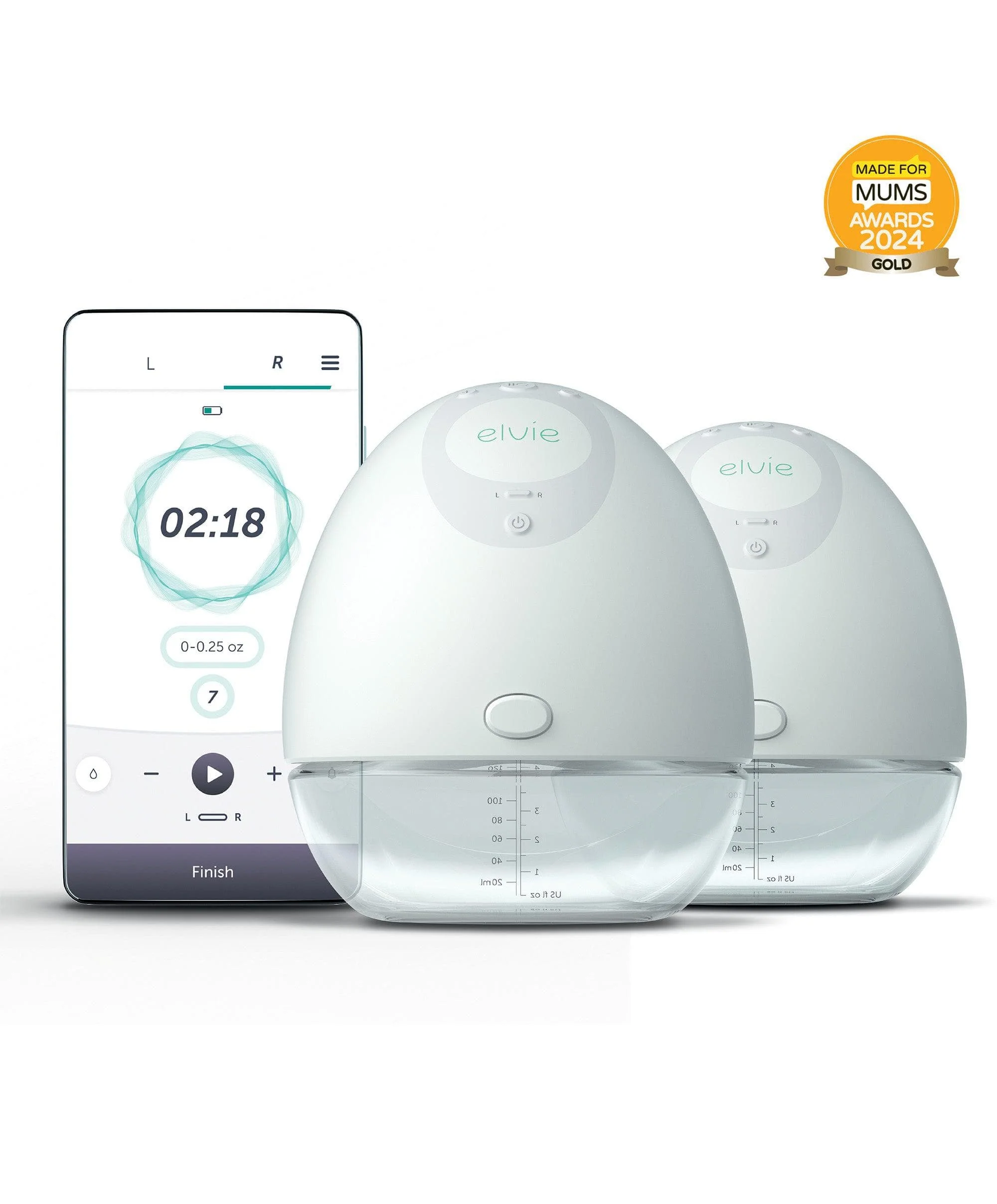 Elvie Double Electric Breast Pump & Elvie Breast Milk Storage Bags - Image 2