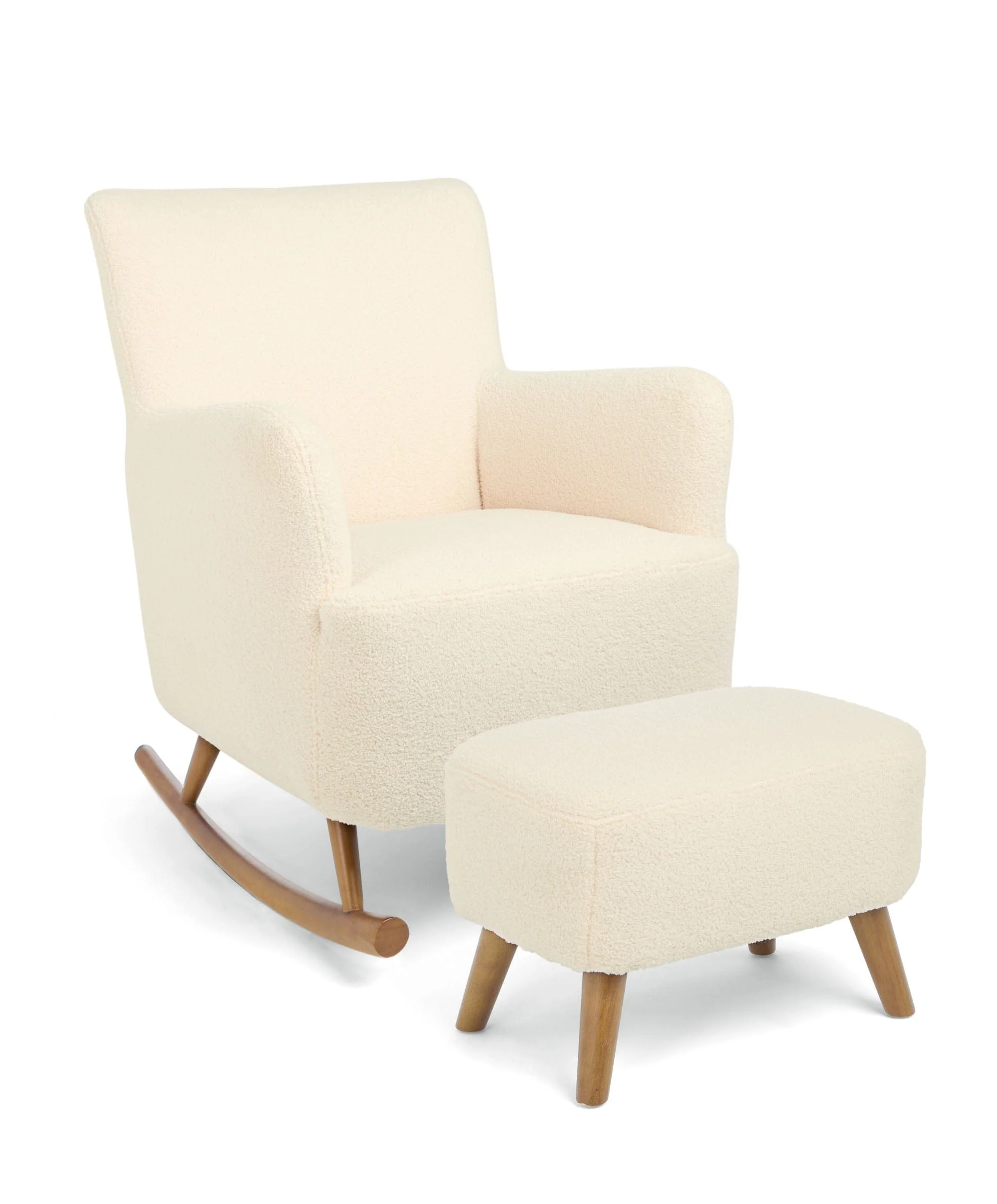 Elwood Nursing Chair & Stool - Off White Boucle - Image 2