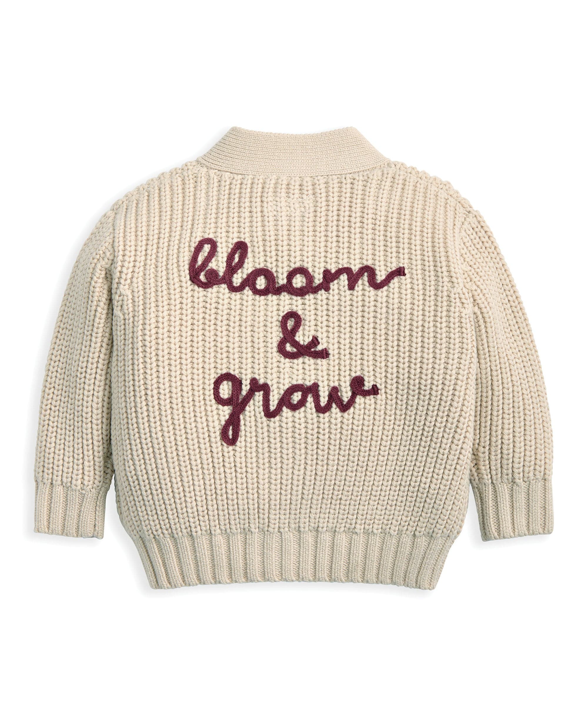 Embroidered Knitted Cardigan - Cream - Image 4