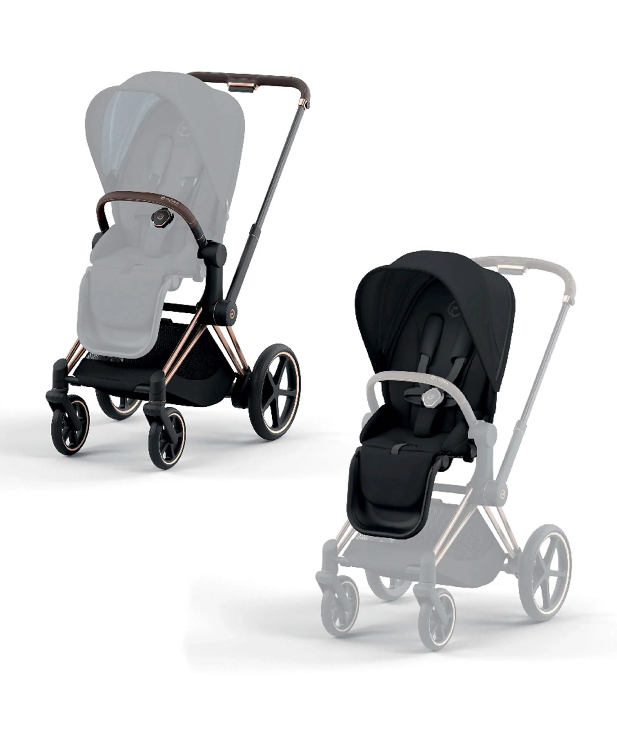 Cybex ePriam Pushchair - Rose Gold/Sepia Black - Image 2