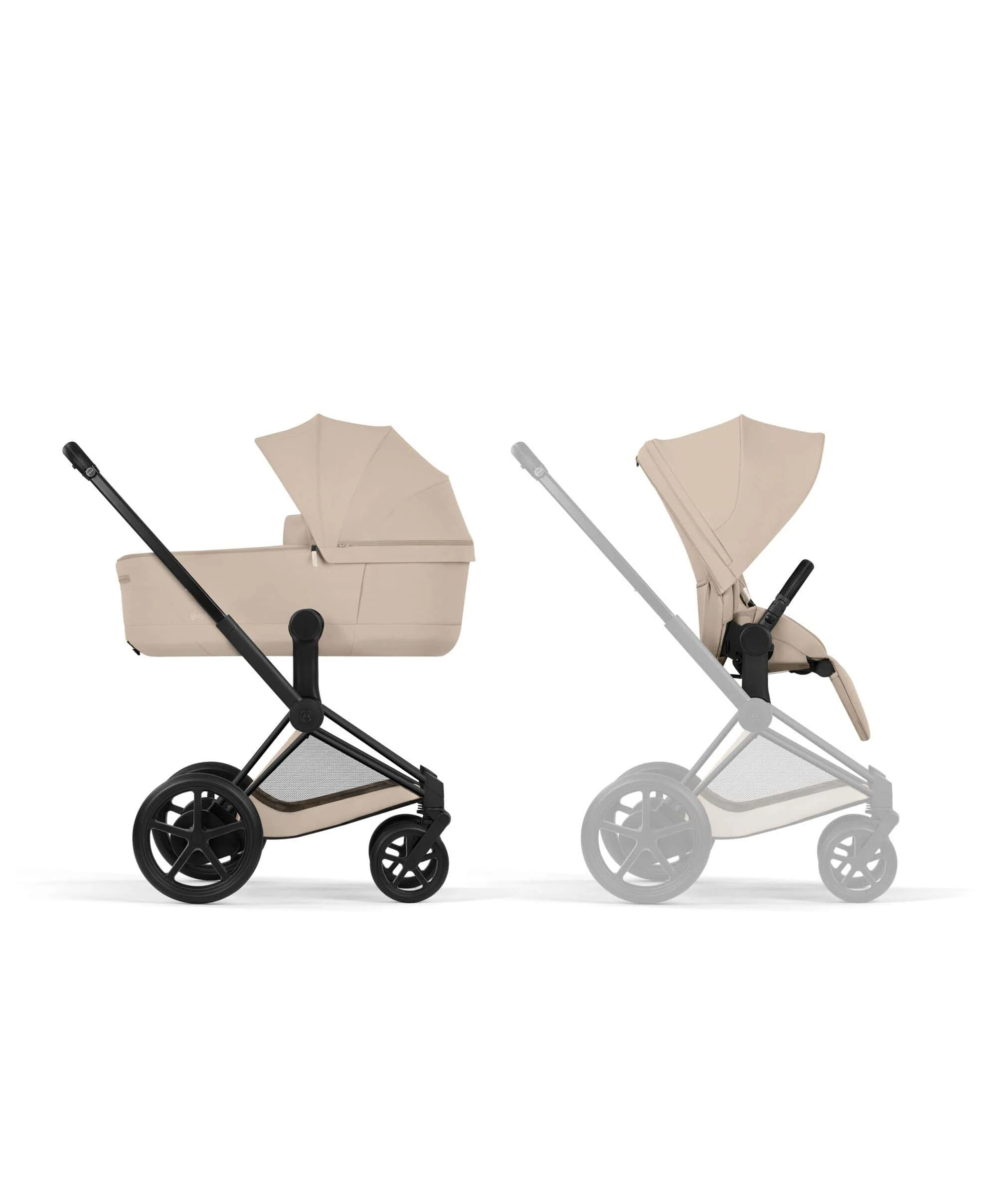 Cybex e-Priam Pushchair & Carrycot Bundle with Cybex Cloud T i-Size Rotating Baby Car Seat & Base - Sepia Black - Image 8