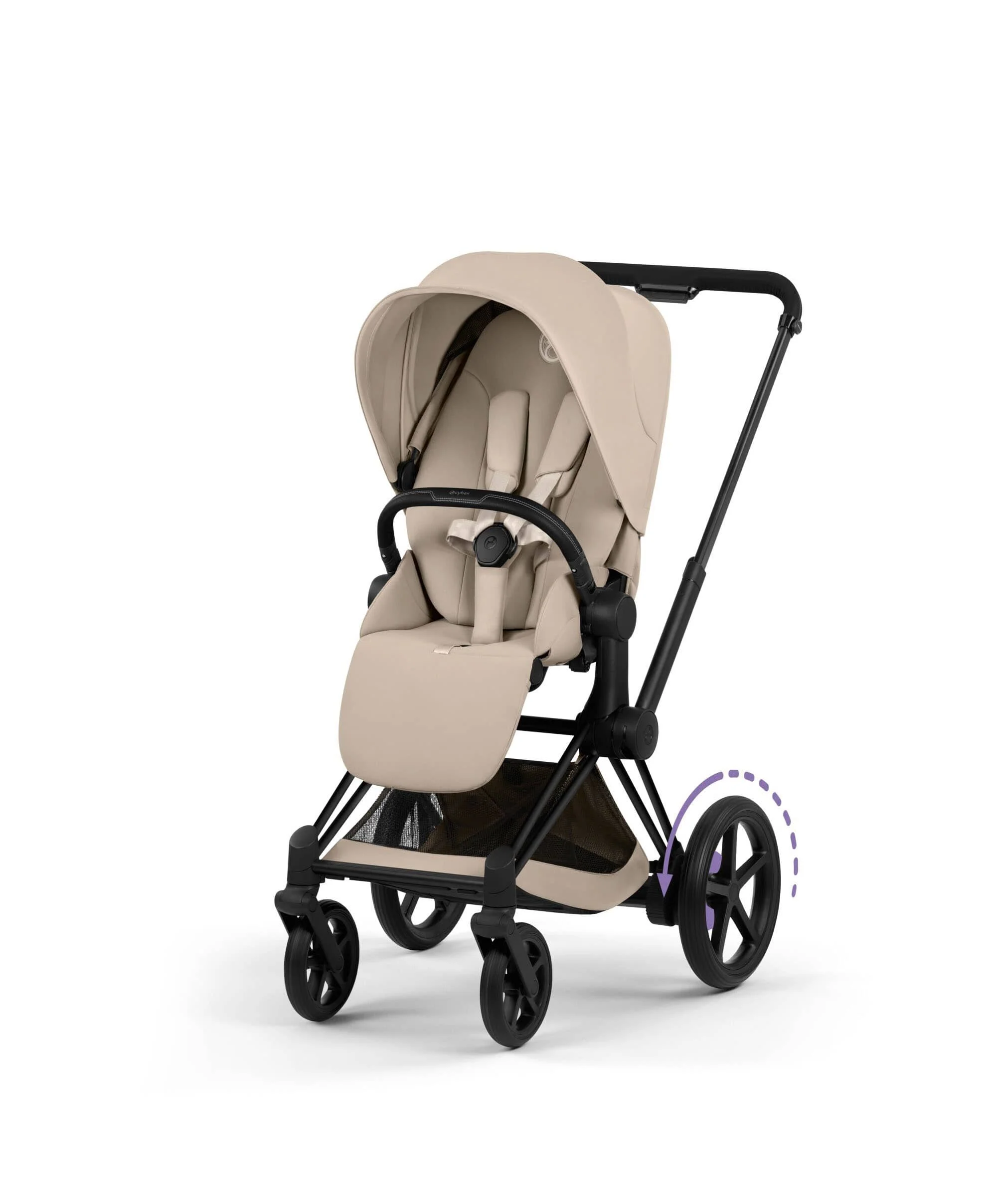Cybex e-Priam Ultimate Pushchair Bundle with Cybex Cloud T i-Size Rotating Baby Car Seat & Base - Sepia Black - Image 2