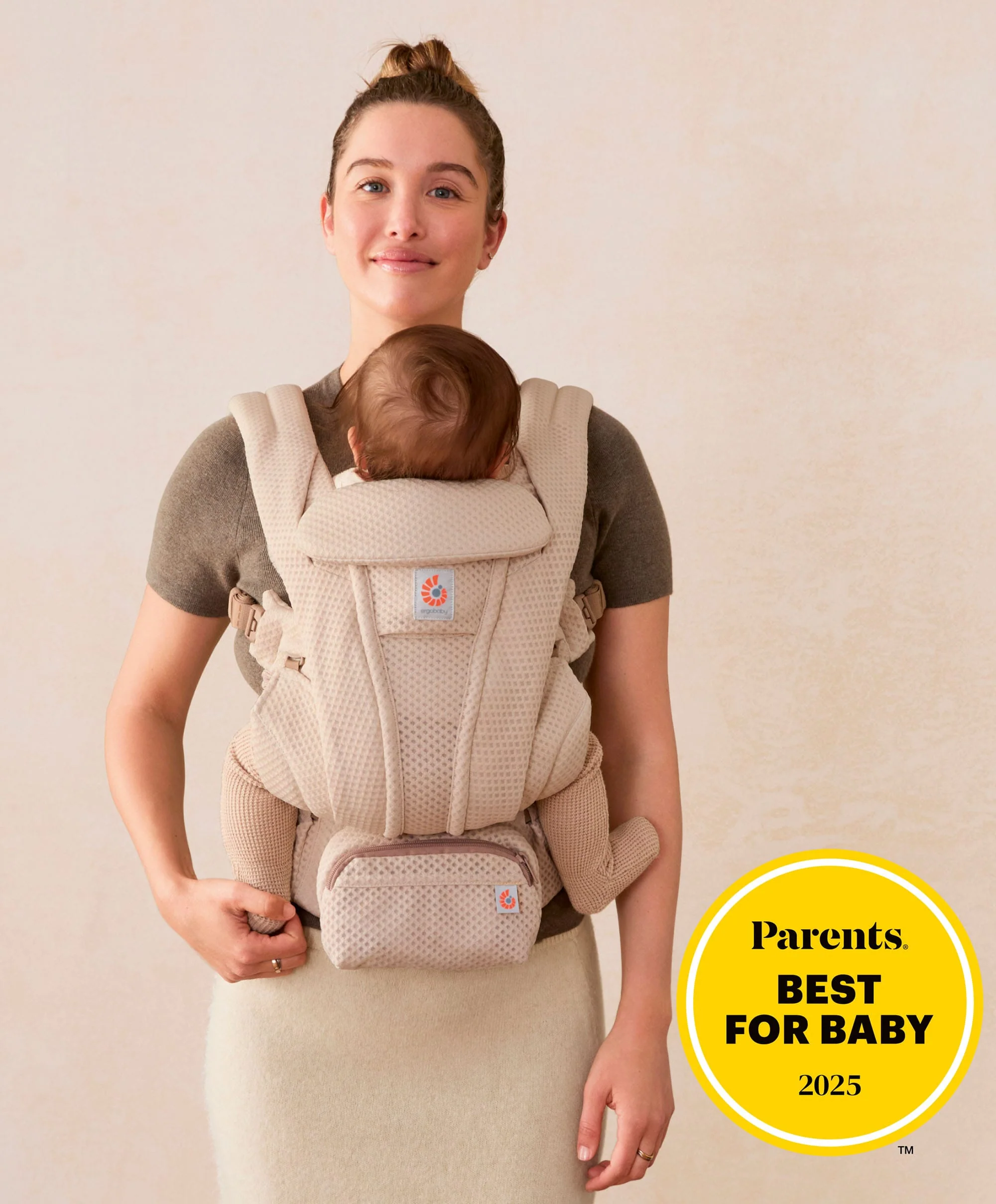 Ergobaby Omni Deluxe Mesh Baby Carrier - Natural Beige - Image 9