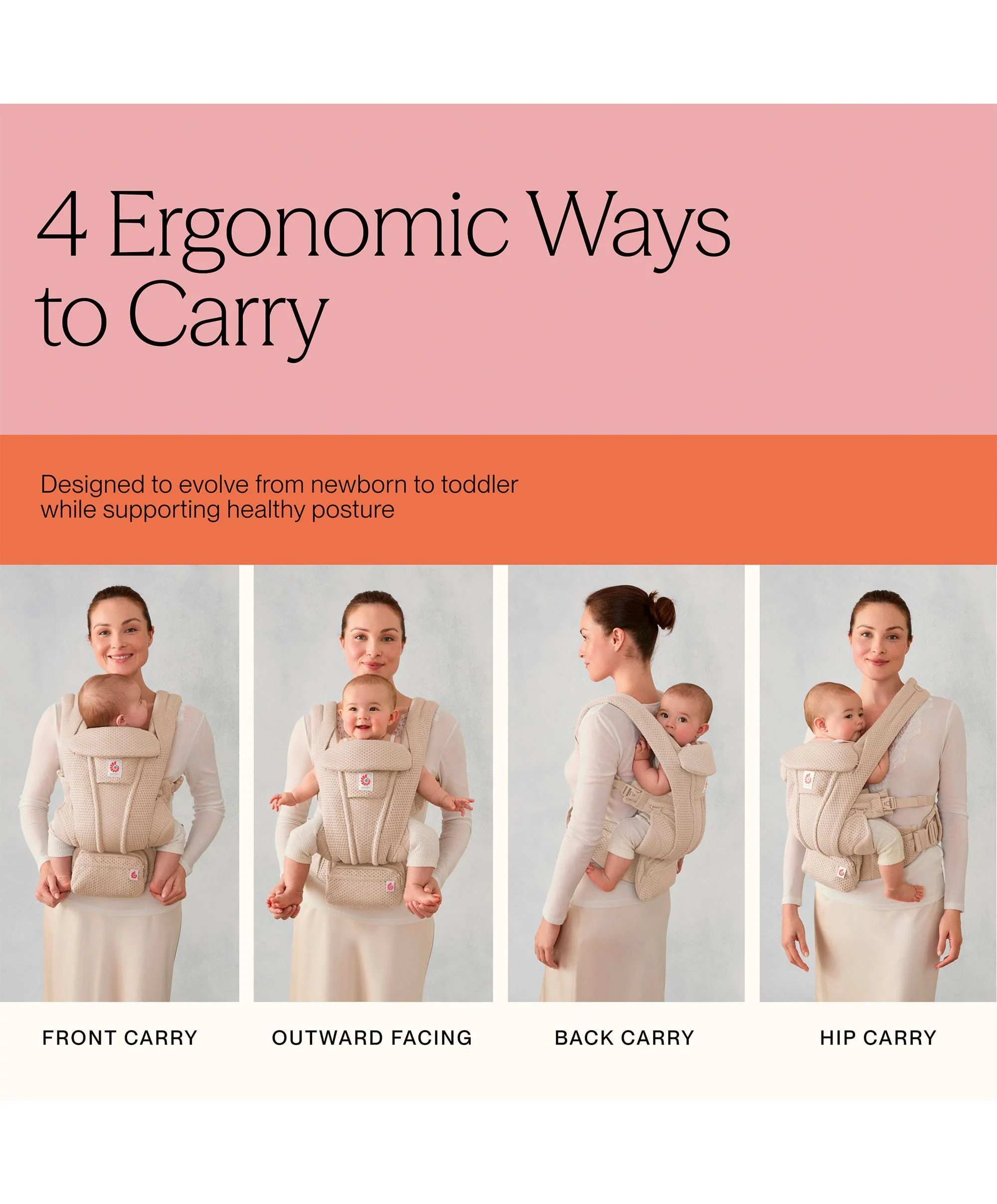 Ergobaby Omni Deluxe Mesh Baby Carrier- Graphite Grey - Image 4