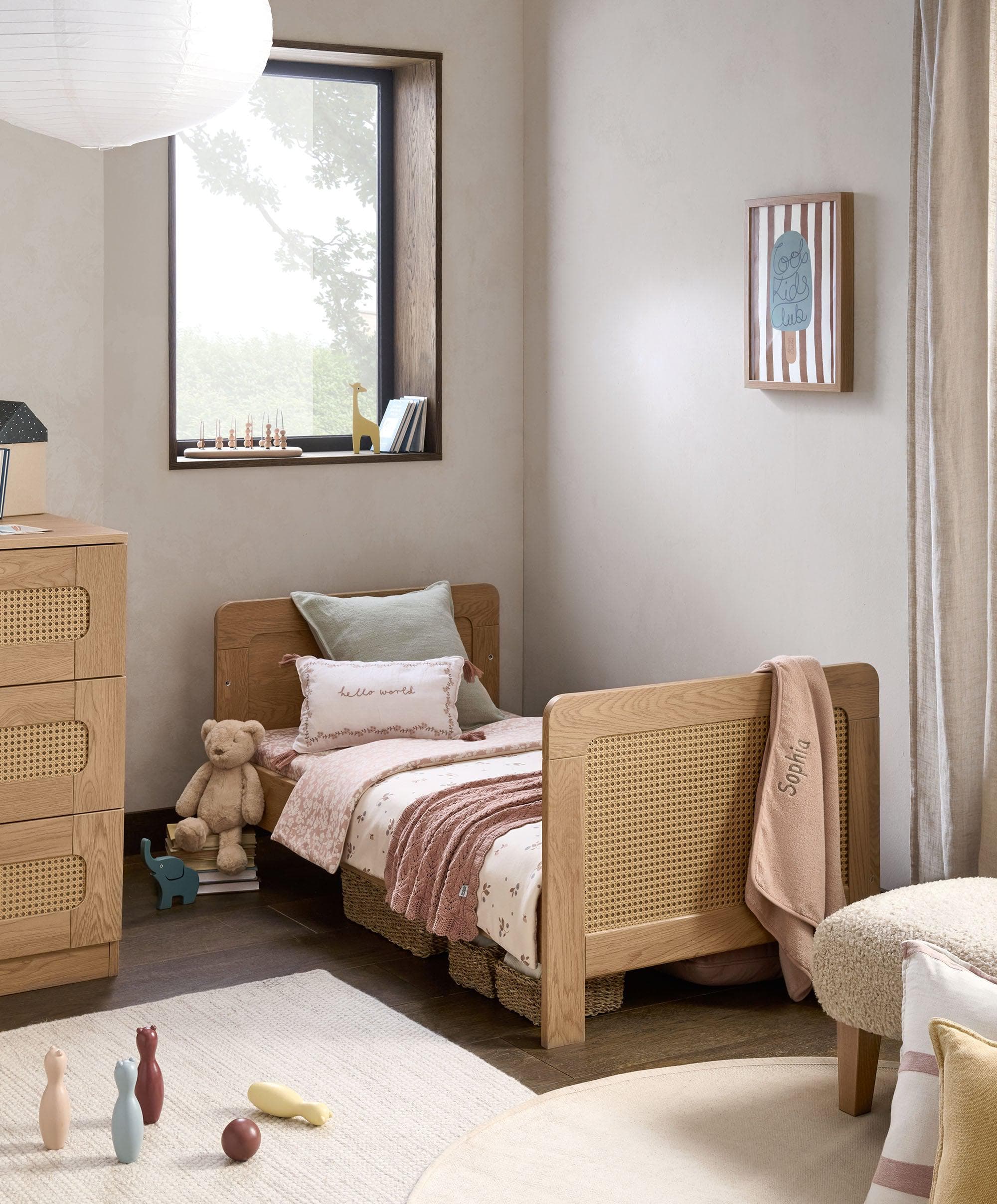 Esna Cotbed & Premium Pocket Spring Cotbed Mattress Bundle - Rattan - Image 3