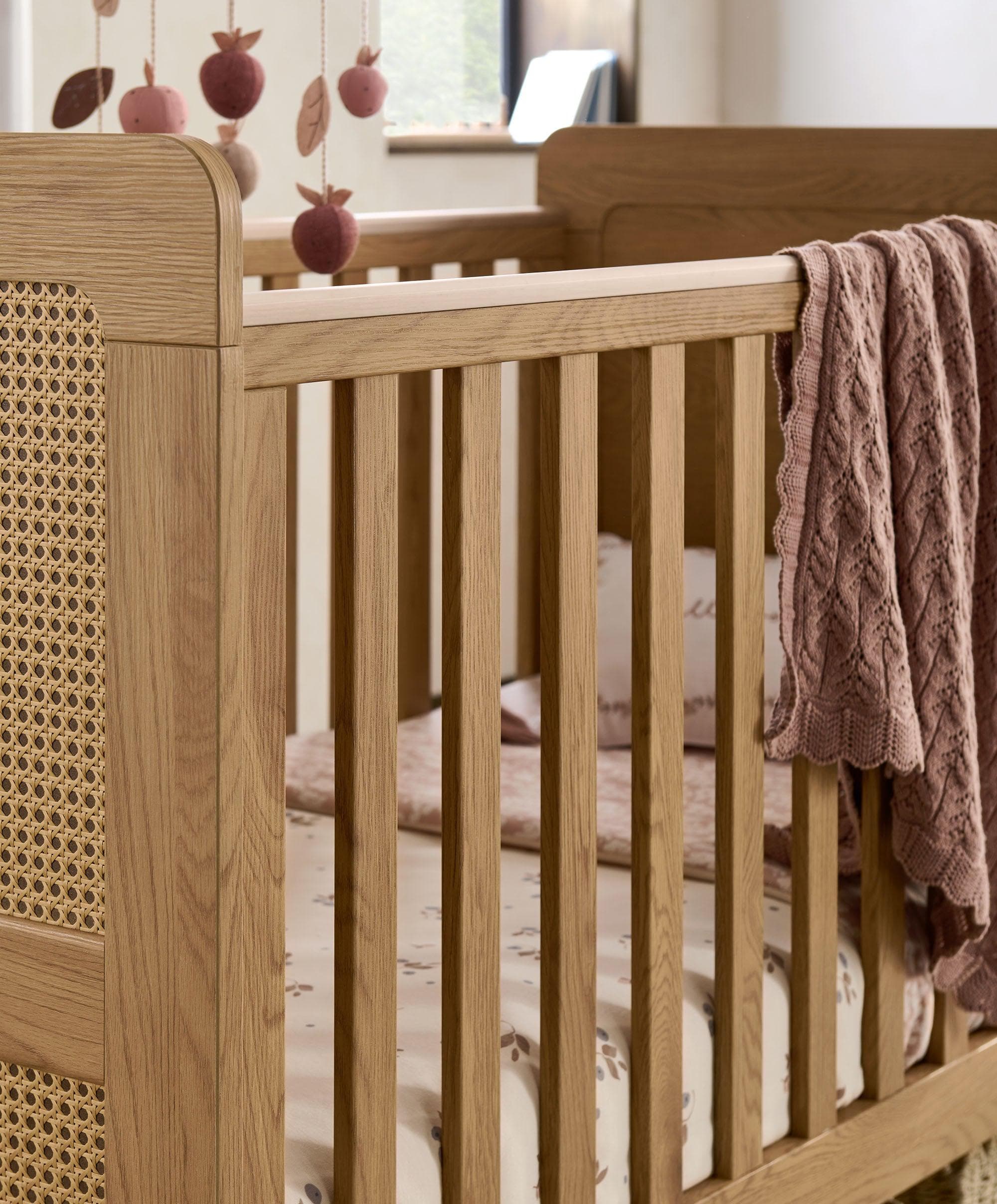 Esna Cotbed & Premium Pocket Spring Cotbed Mattress Bundle - Rattan - Image 4