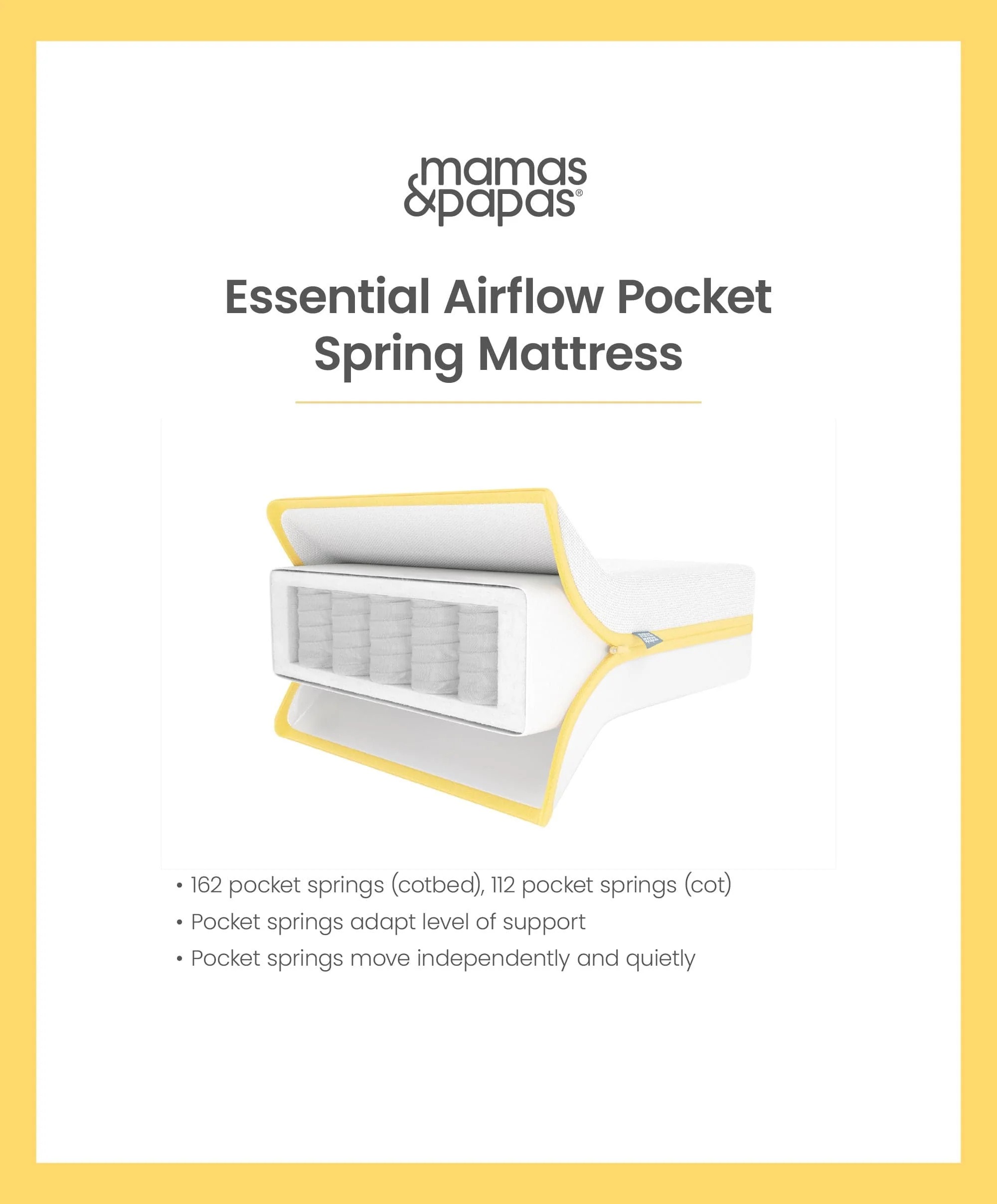 Essential Airflow Pocket Spring Small Cotbed and Cot Mattress - Image 4
