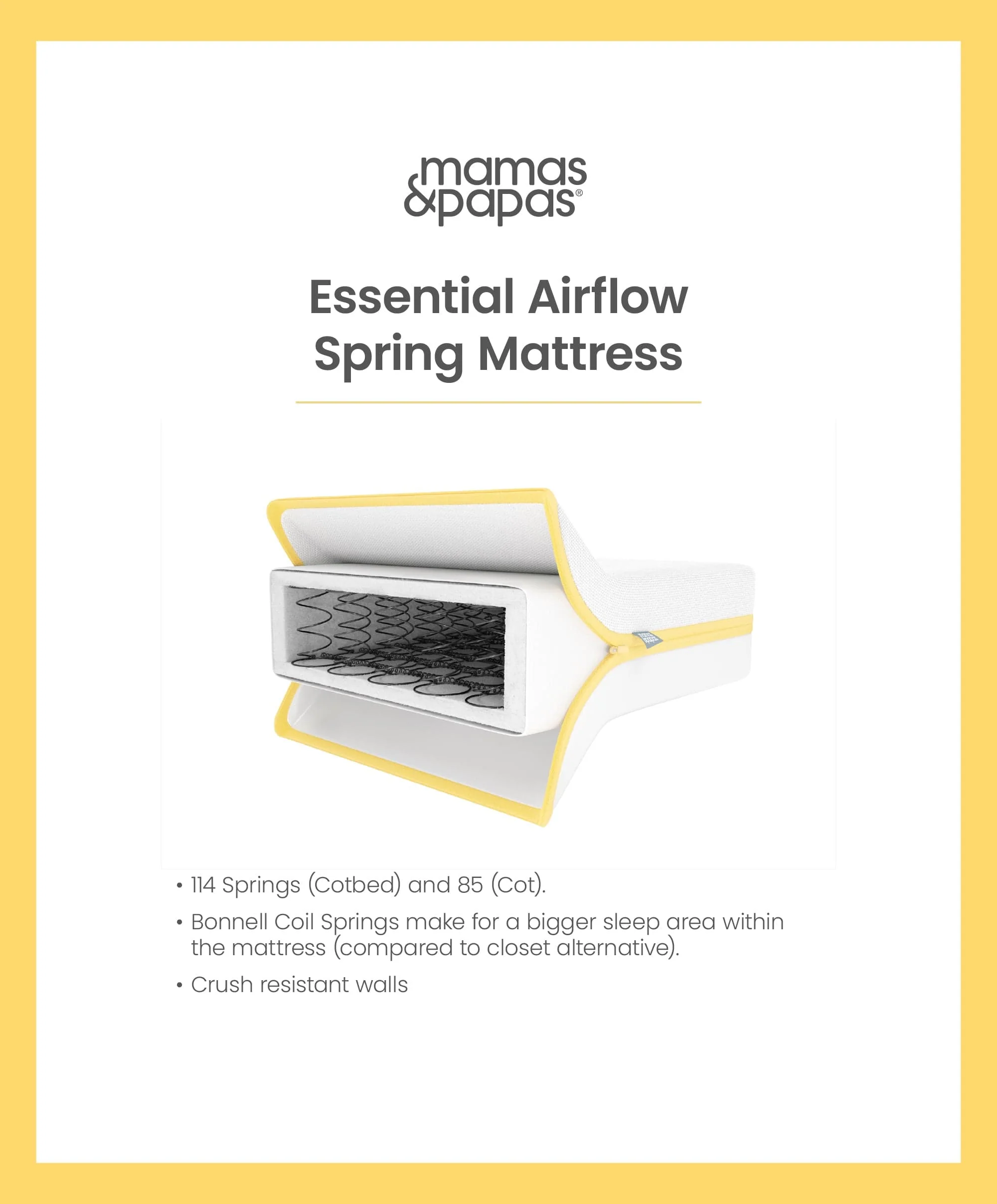 Essential Airflow Spring Small Cotbed and Cot Mattress - Image 4