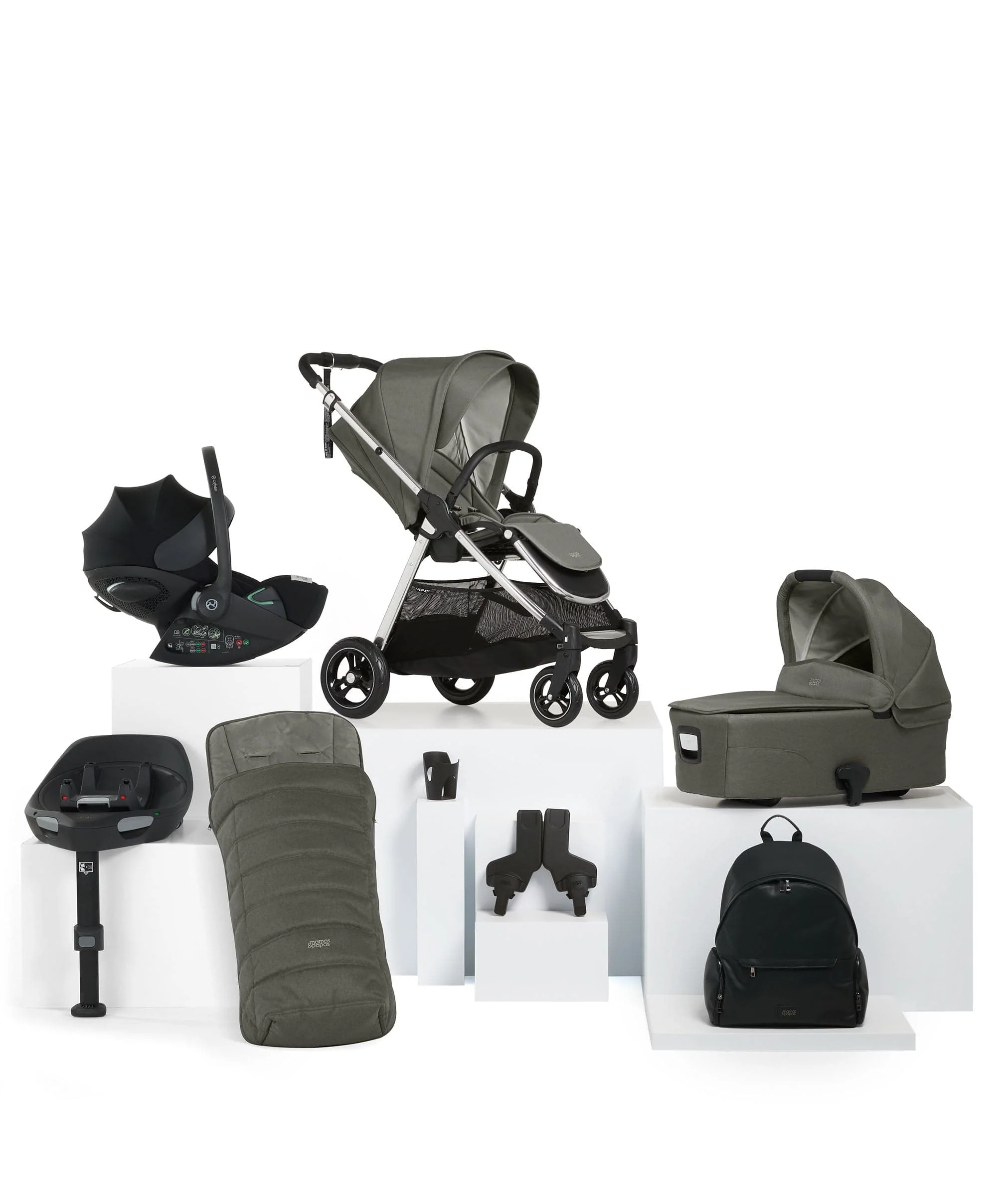 Flip XT³ Pushchair Bundle with Maxi-Cosi Pebble 360 Pro² Car Seat (8 Pieces) - Harbour Grey