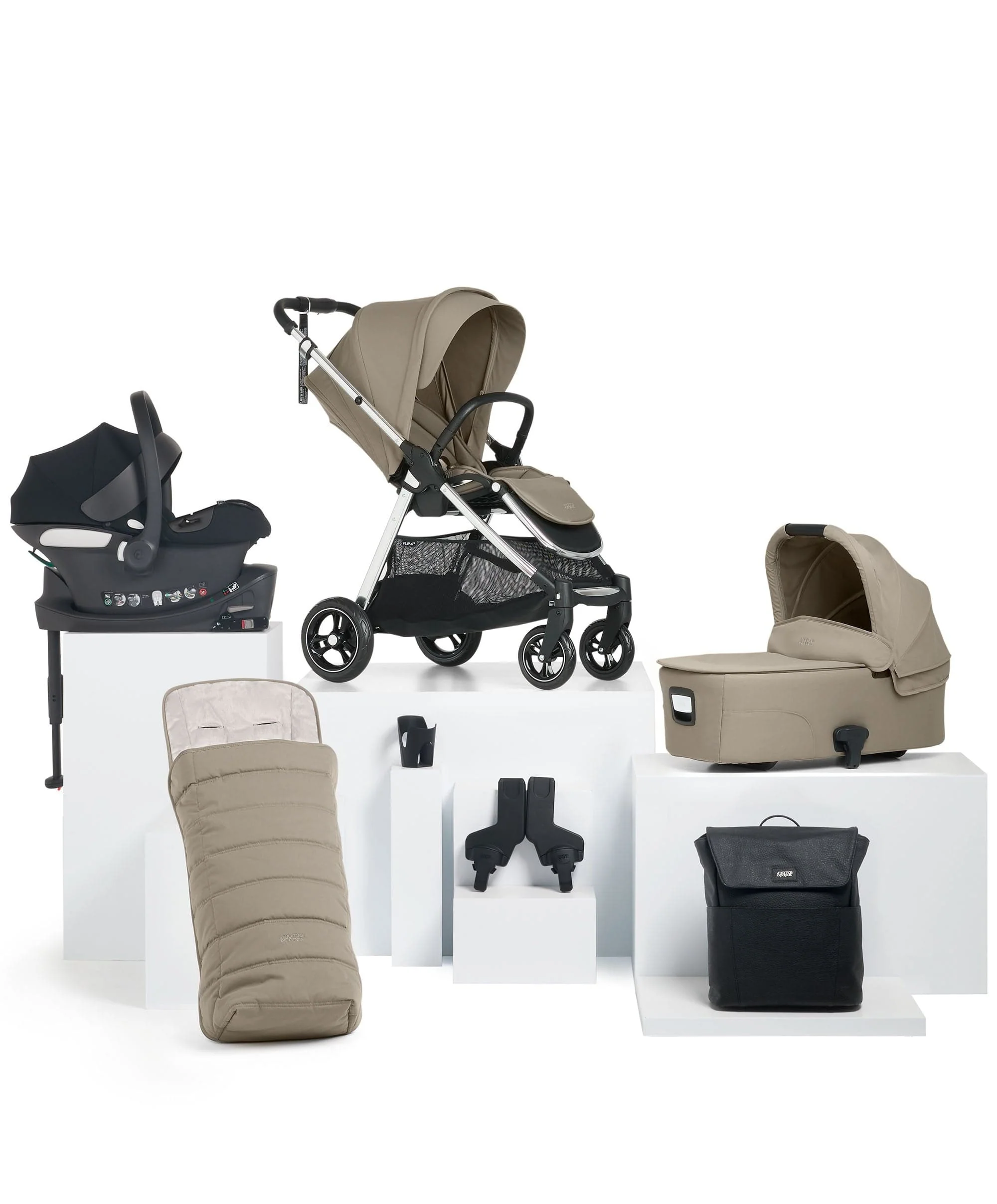 Flip XT³ Pushchair Bundle with Cybex Aton B2 Car Seat (7 Pieces) - Sage Grey