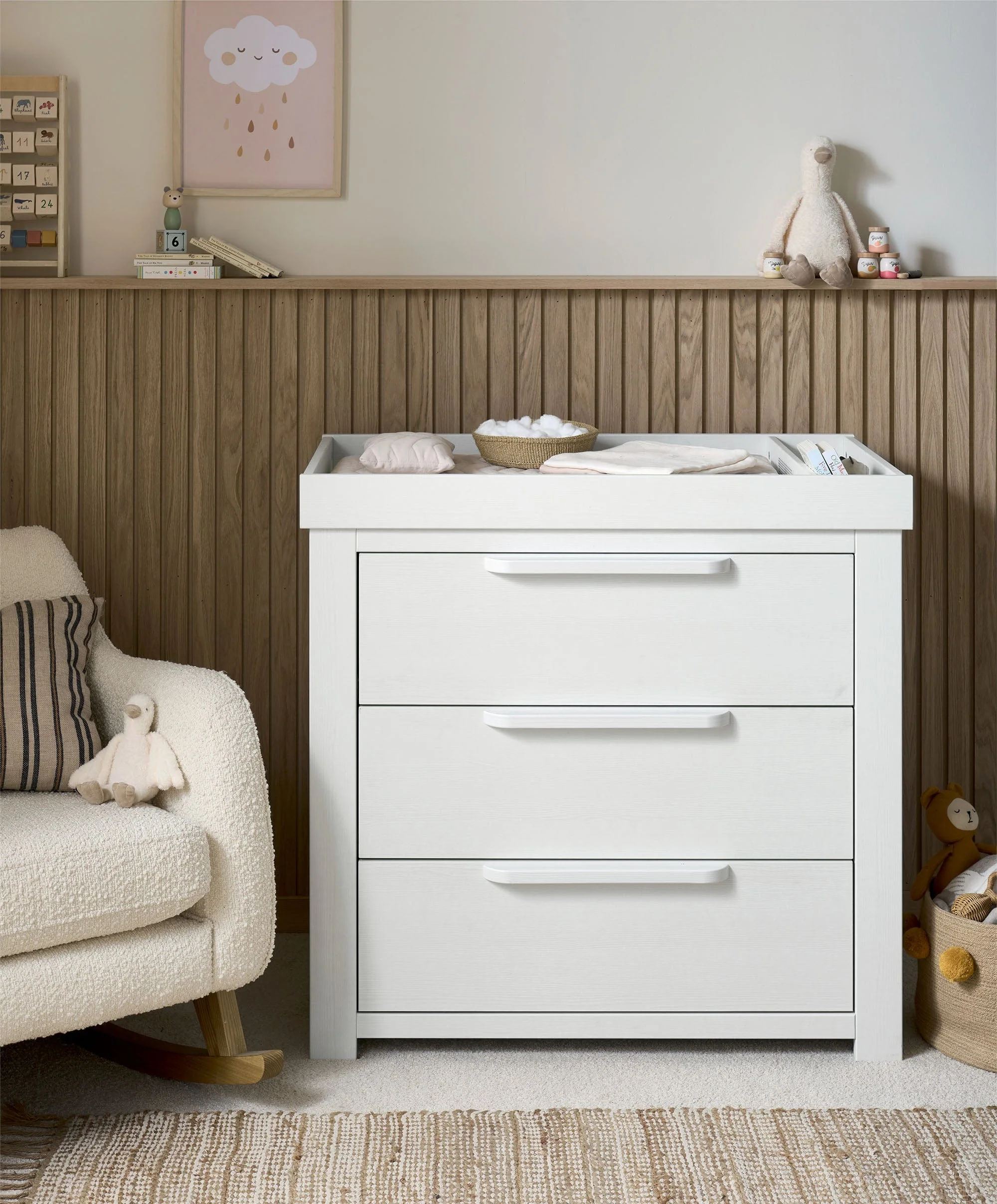 Franklin 2 Piece Cotbed Set with Dresser Changer - White Wash - Image 17