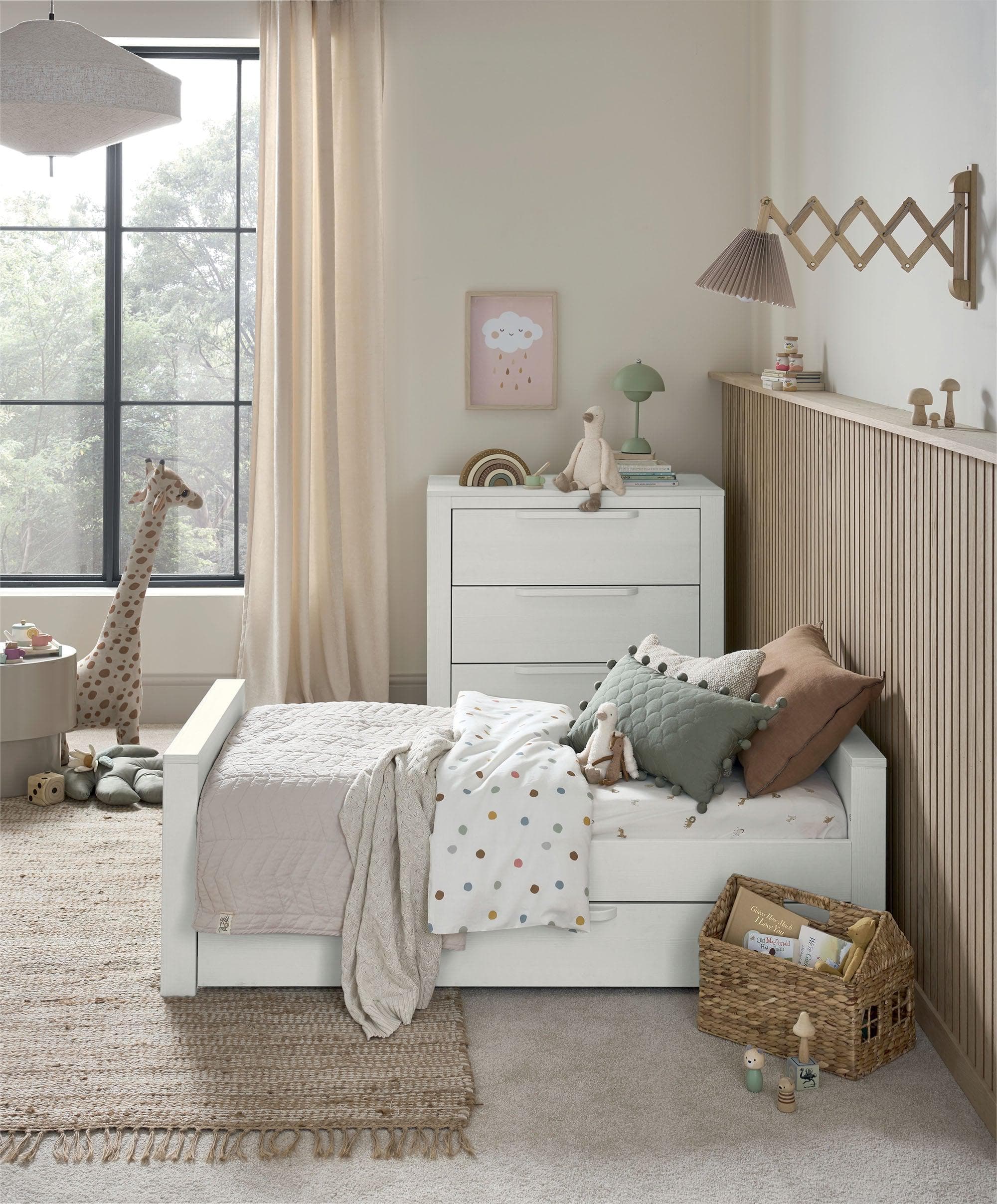Franklin Cotbed & Luxury Hybrid Twin Mattress Bundle - White Wash - Image 4