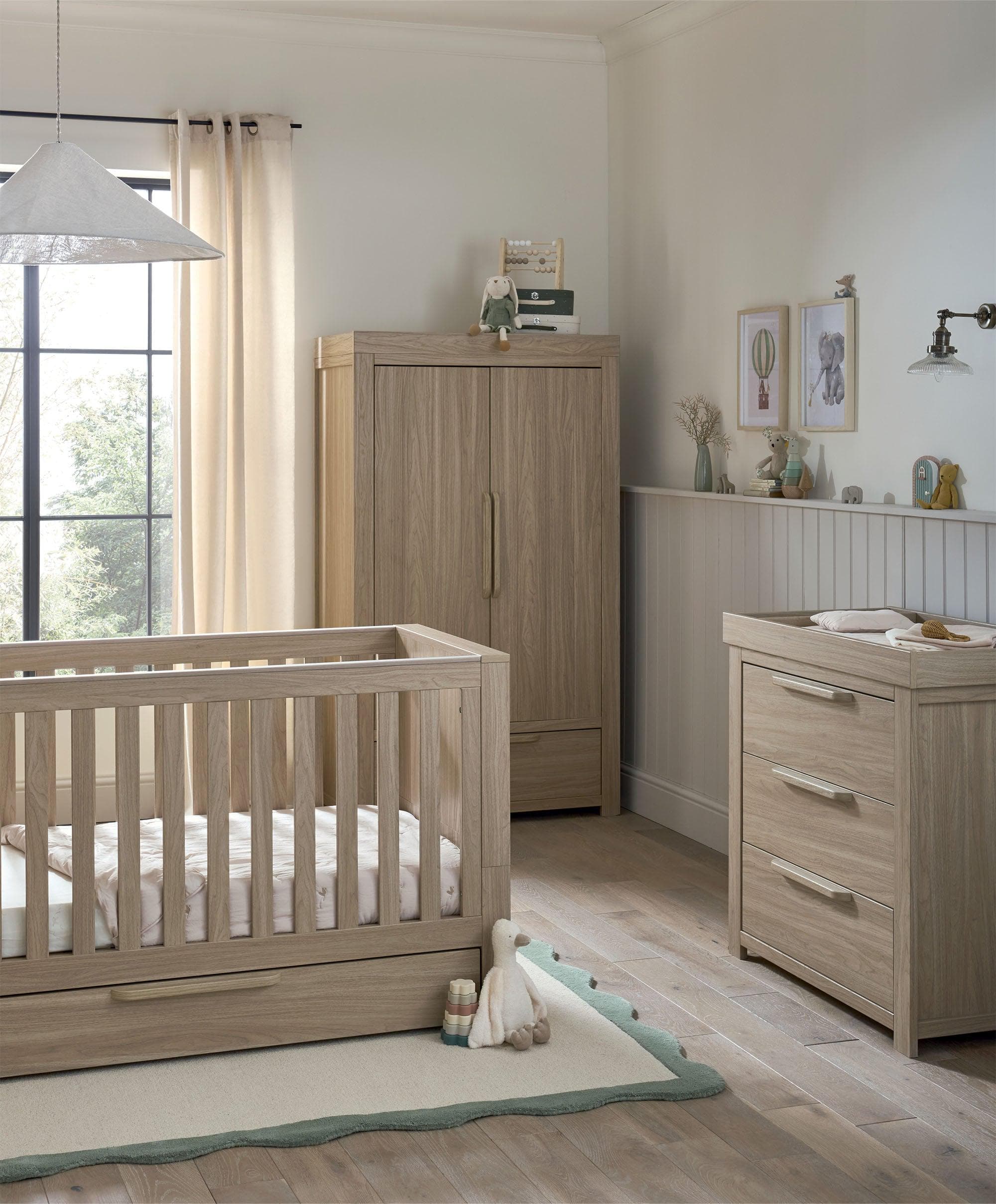 Franklin Nursery Bundle with Lua Bedside Crib (6 Piece) – Natural Oak - Image 2