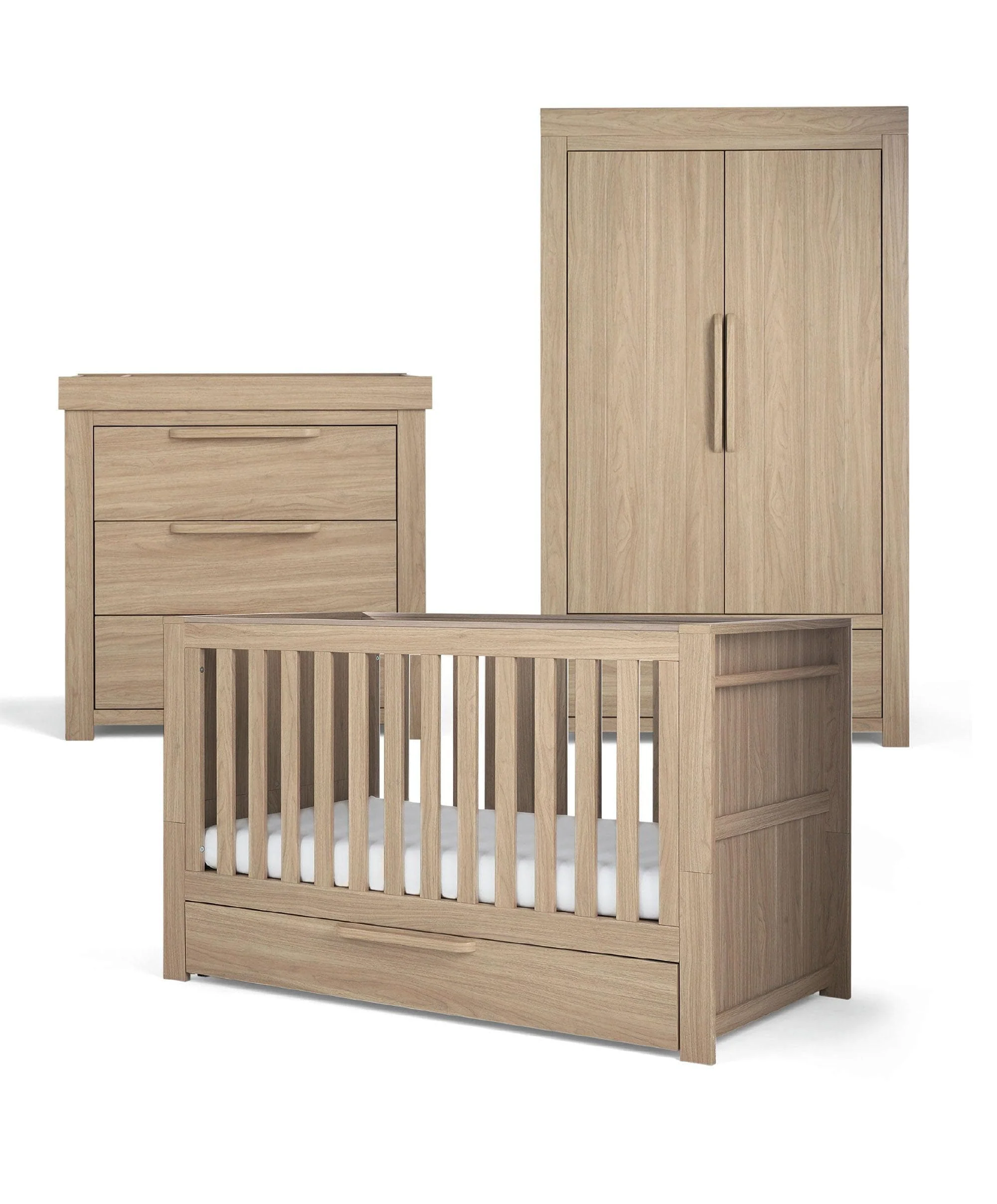 Franklin 3 Piece Cotbed Range with Dresser Changer & Double Wardrobe - Oak - Image 13