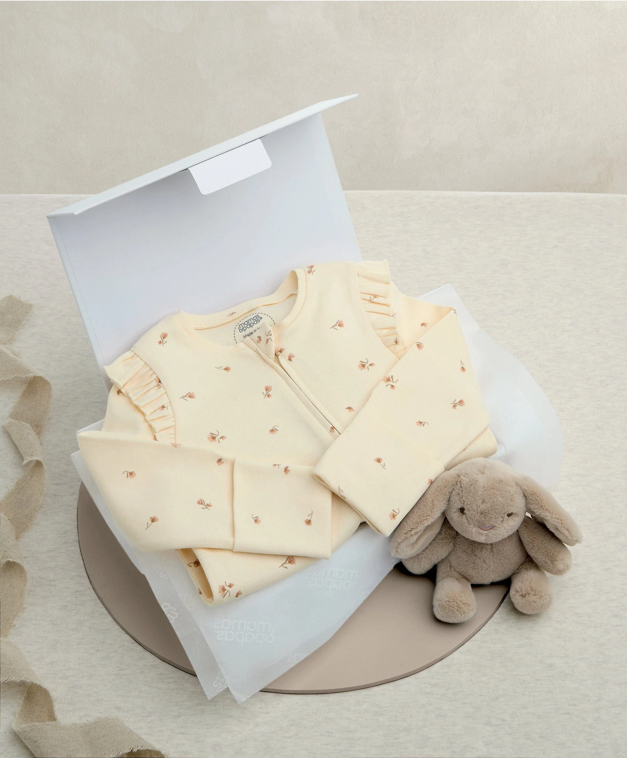 Floral & Bunny Gift Box with teething toy - newborn