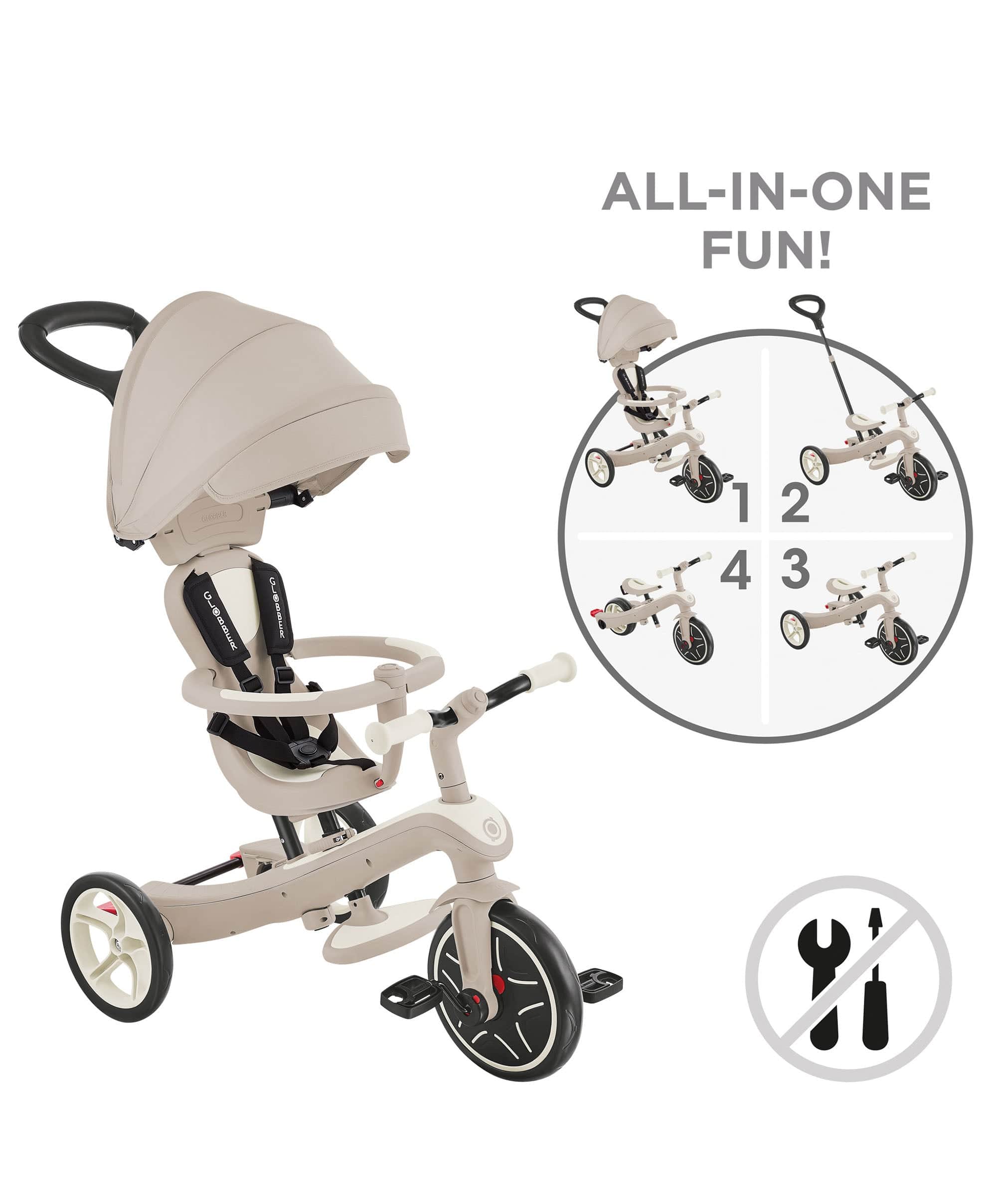 Globber Explorer Trike Eco 4 in 1 – Coconut - Image 4