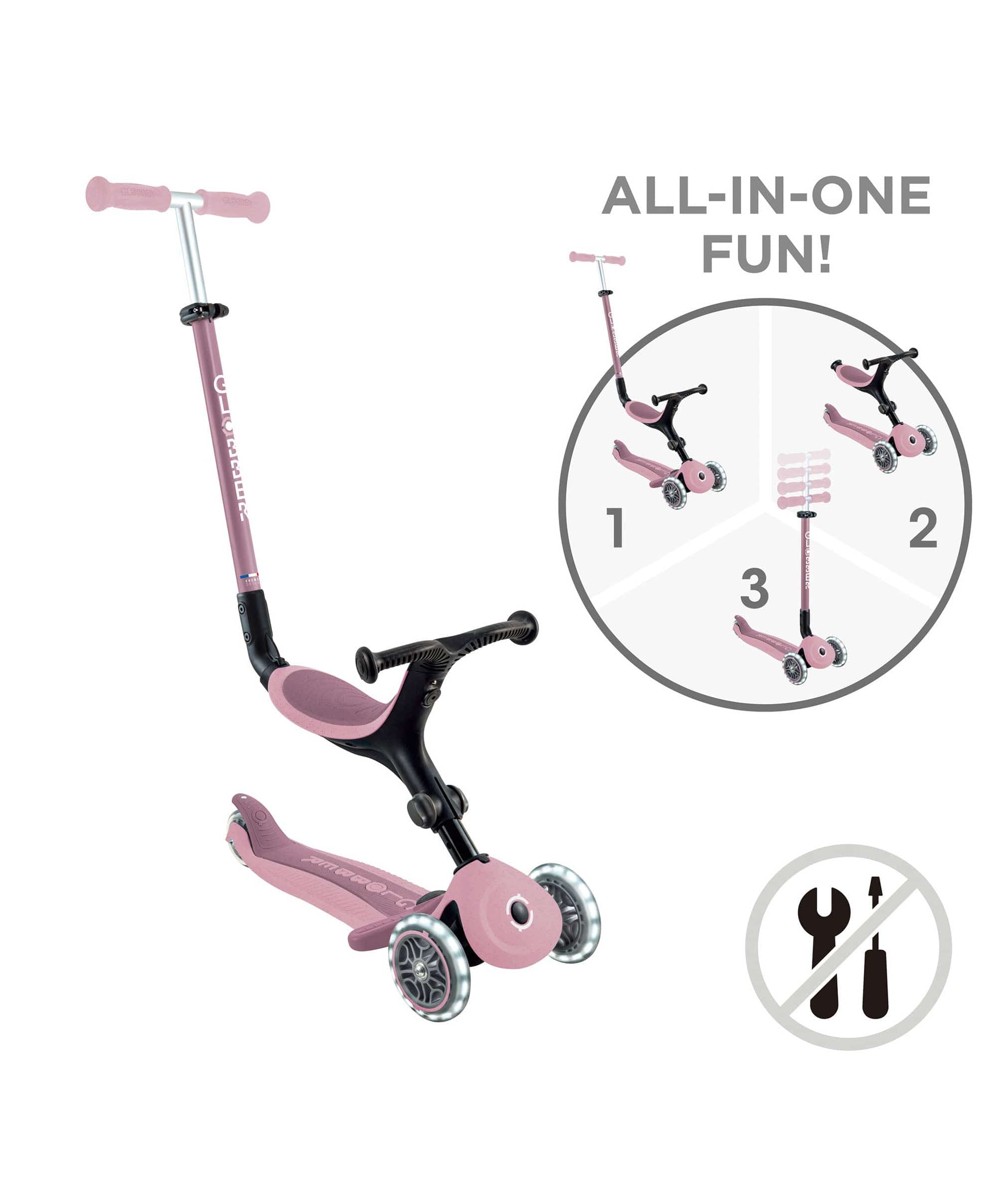 Globber Go Up Active Lights Eco - Berry - Image 7
