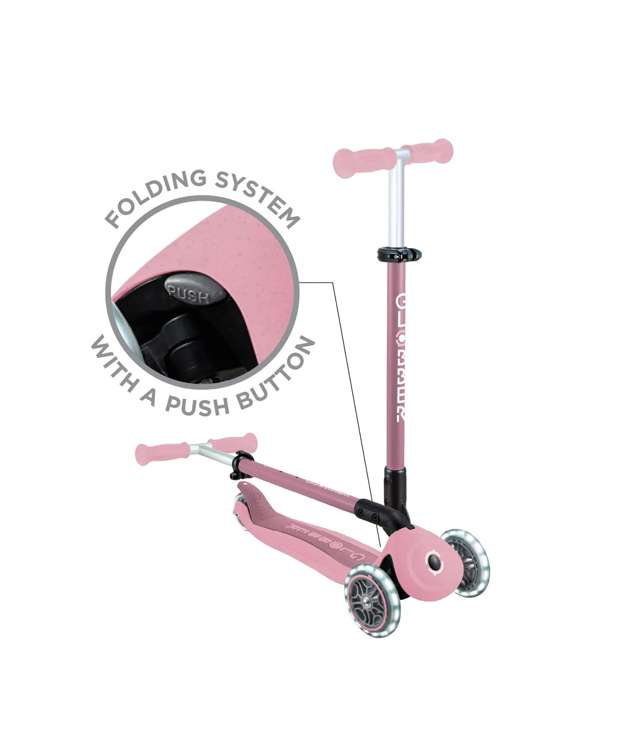 Globber Go Up Active Lights Eco - Berry - Image 8